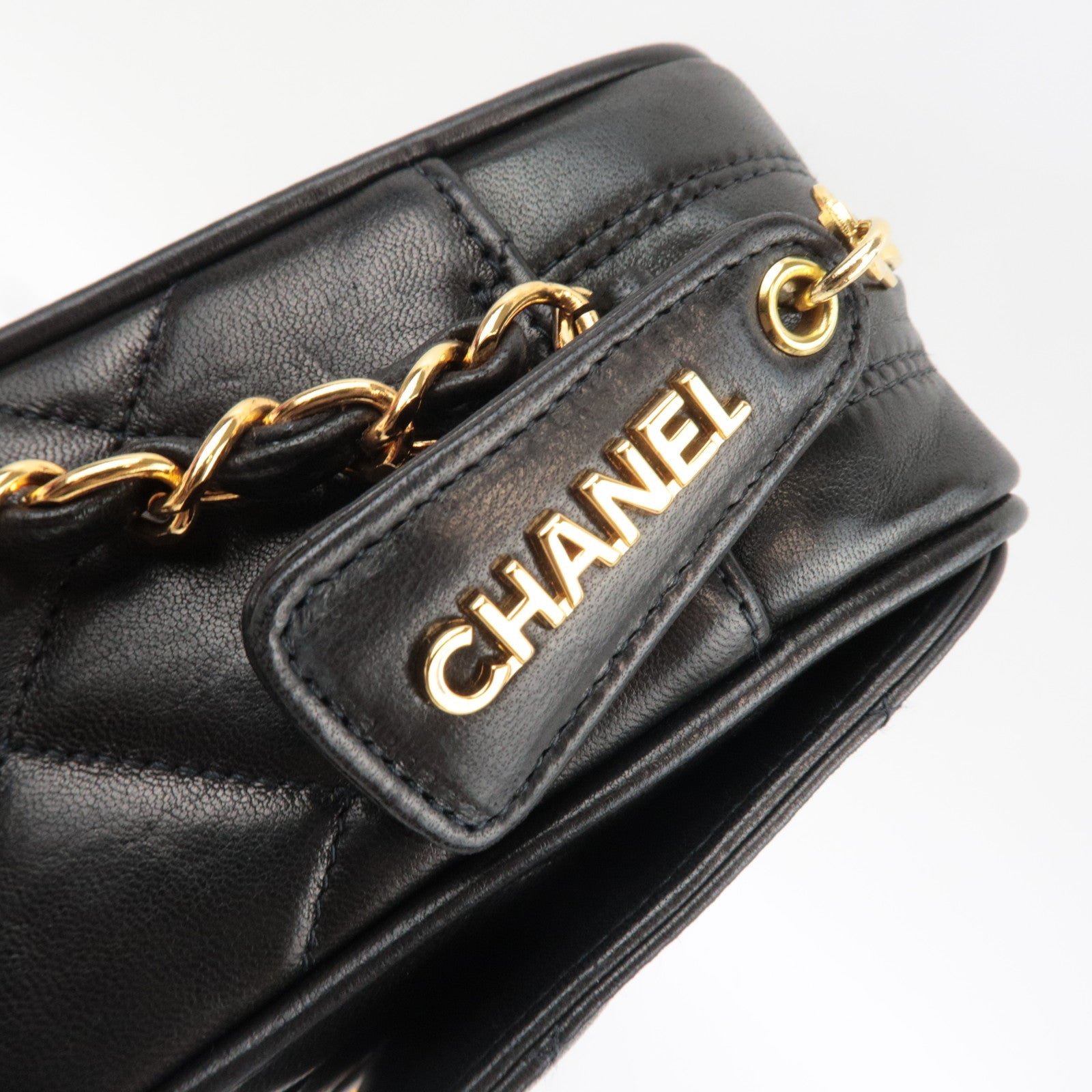 CHANEL Matelasse Chain Shoulder Bag Lambskin Black Gold HDW *Dust bag, G Card