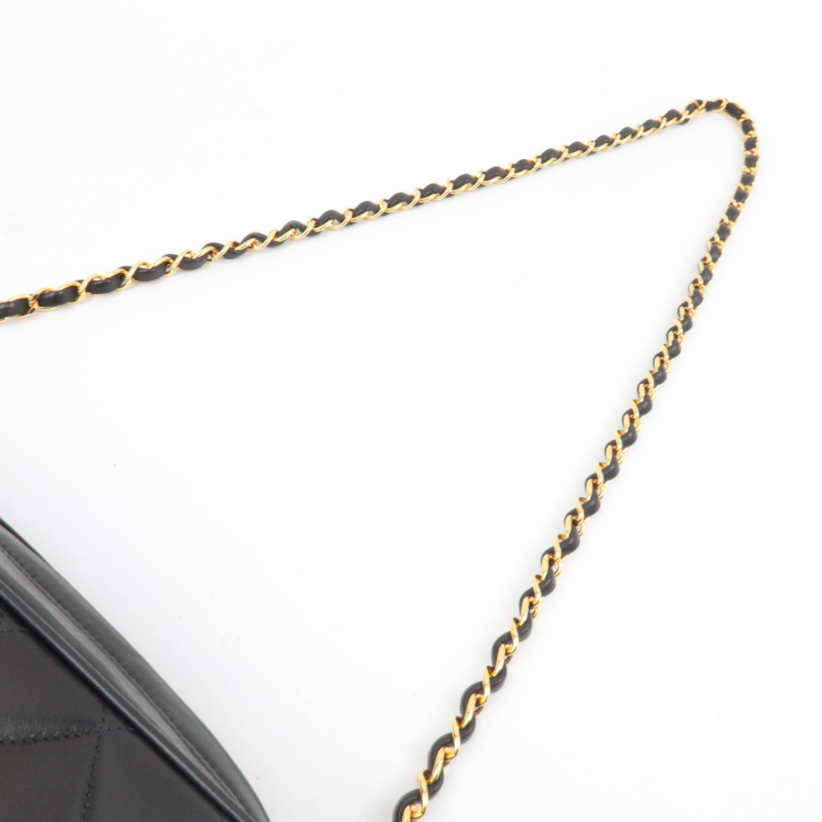 CHANEL Matelasse Chain Shoulder Bag Lambskin Black Gold HDW *Dust bag, G Card