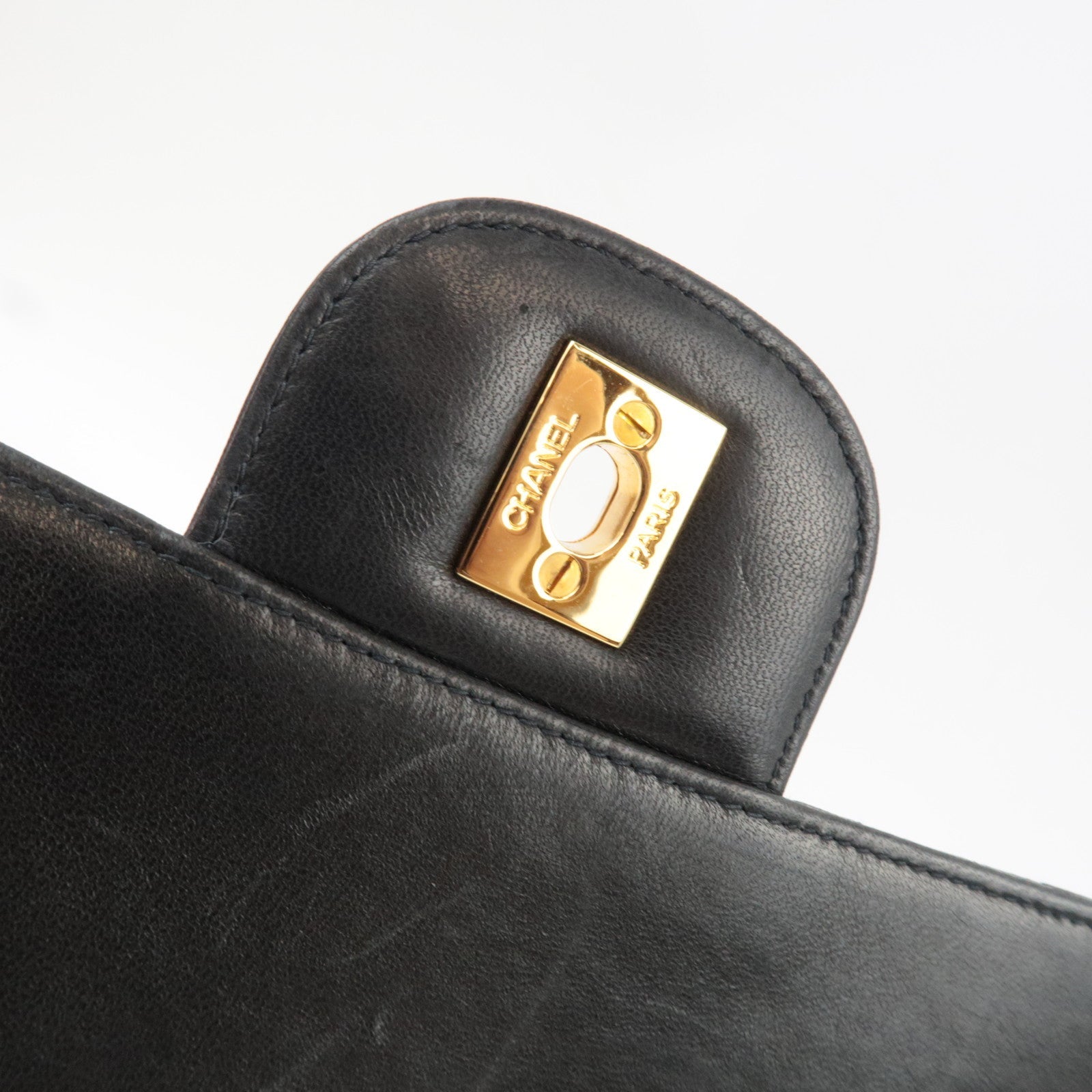 CHANEL Matelasse Chain Shoulder Bag Lambskin Black Gold HDW *Dust bag, G Card