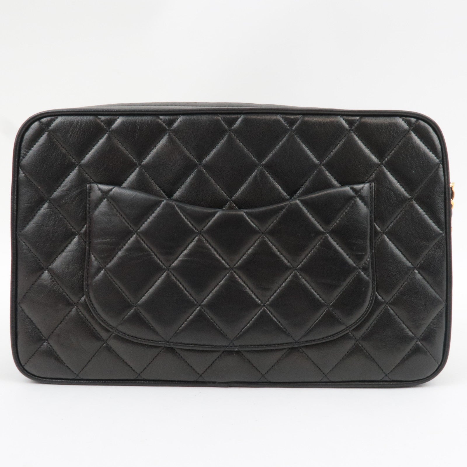 CHANEL Matelasse Chain Shoulder Bag Lambskin Black Gold HDW *Dust bag, G Card