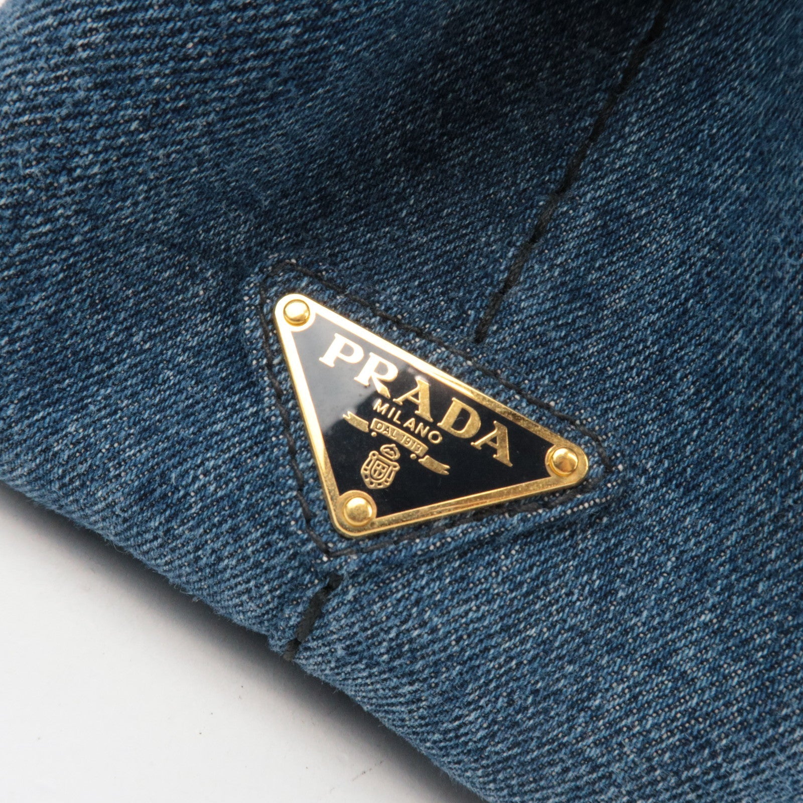 PRADA Canapa Mini 2Way Tote Bag Denim Blue 1BG439 *Strap, G card
