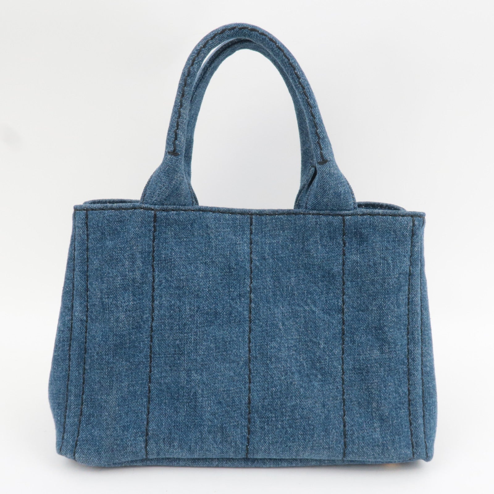 PRADA Canapa Mini 2Way Tote Bag Denim Blue 1BG439 *Strap, G card