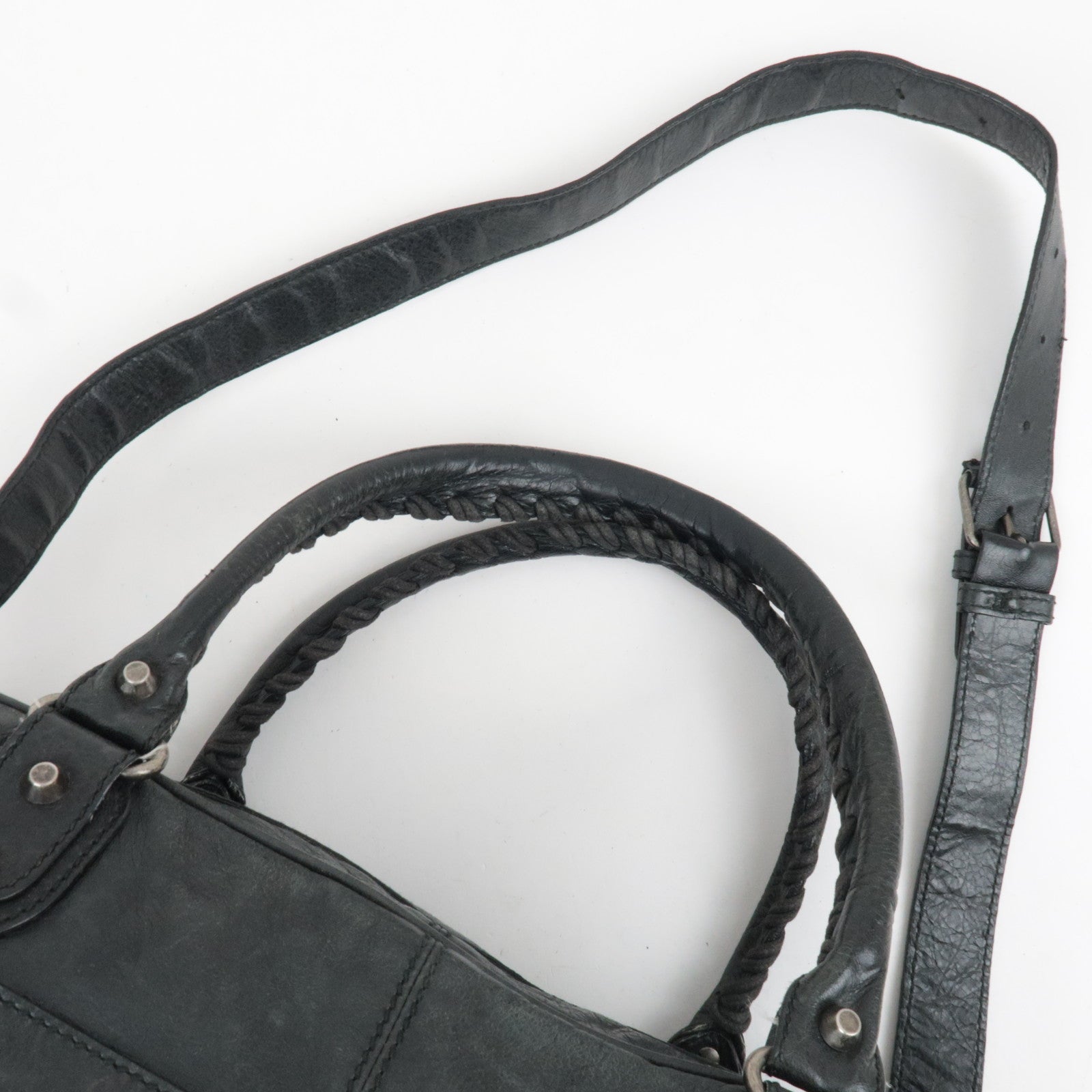 BALENCIAGA 2Way Leather Business Bag Black 265182 *Strap