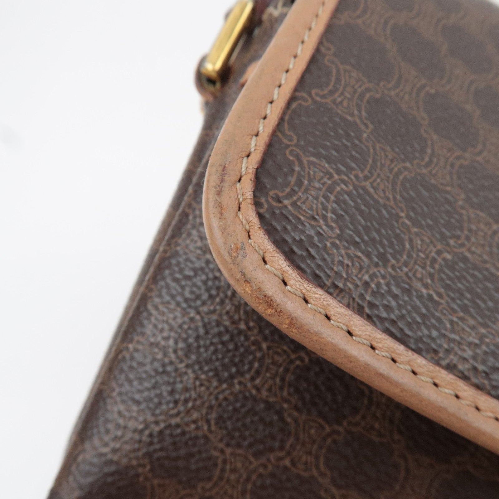 CELINE Macadam Shoulder Bag PVC Leather Brown