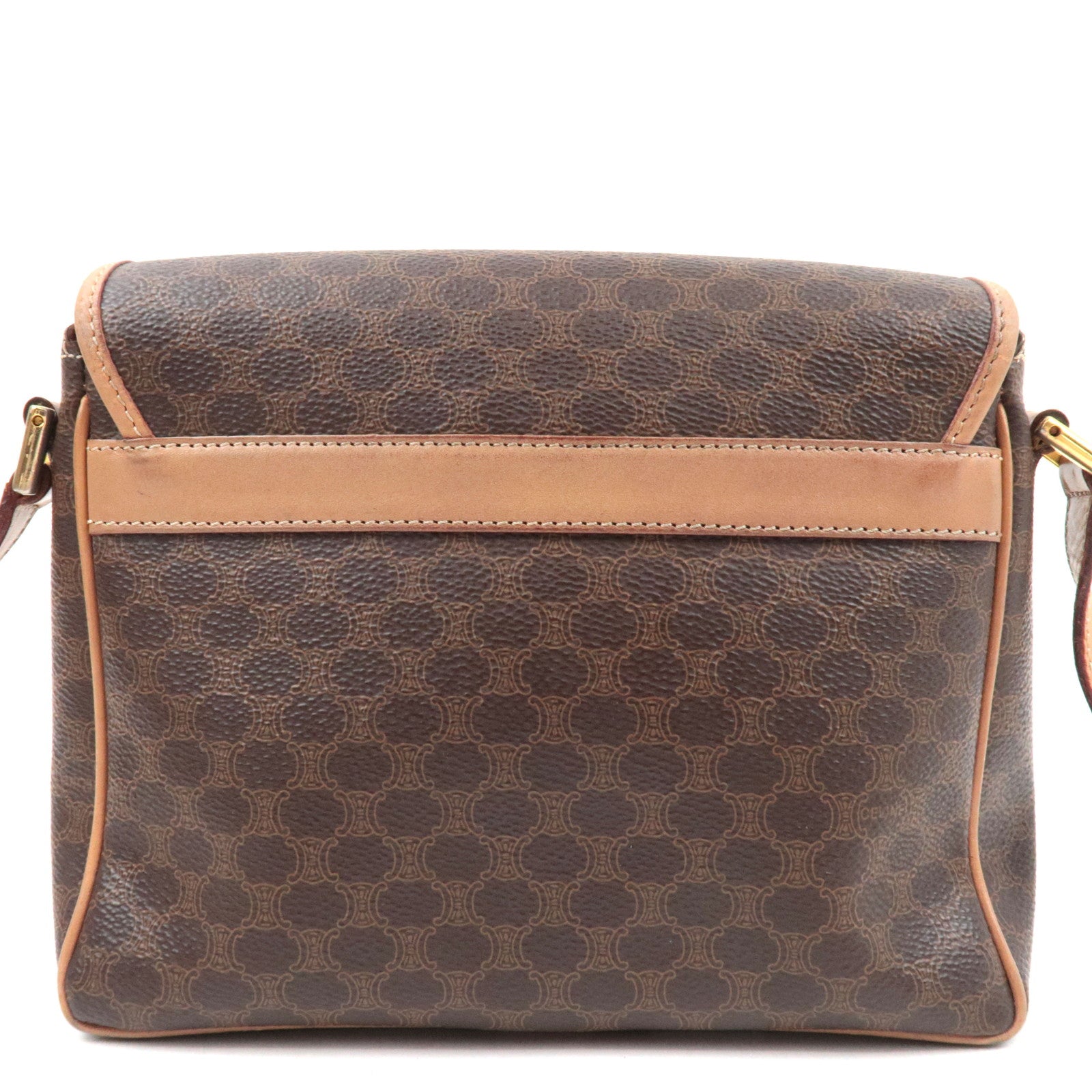 CELINE Macadam Shoulder Bag PVC Leather Brown