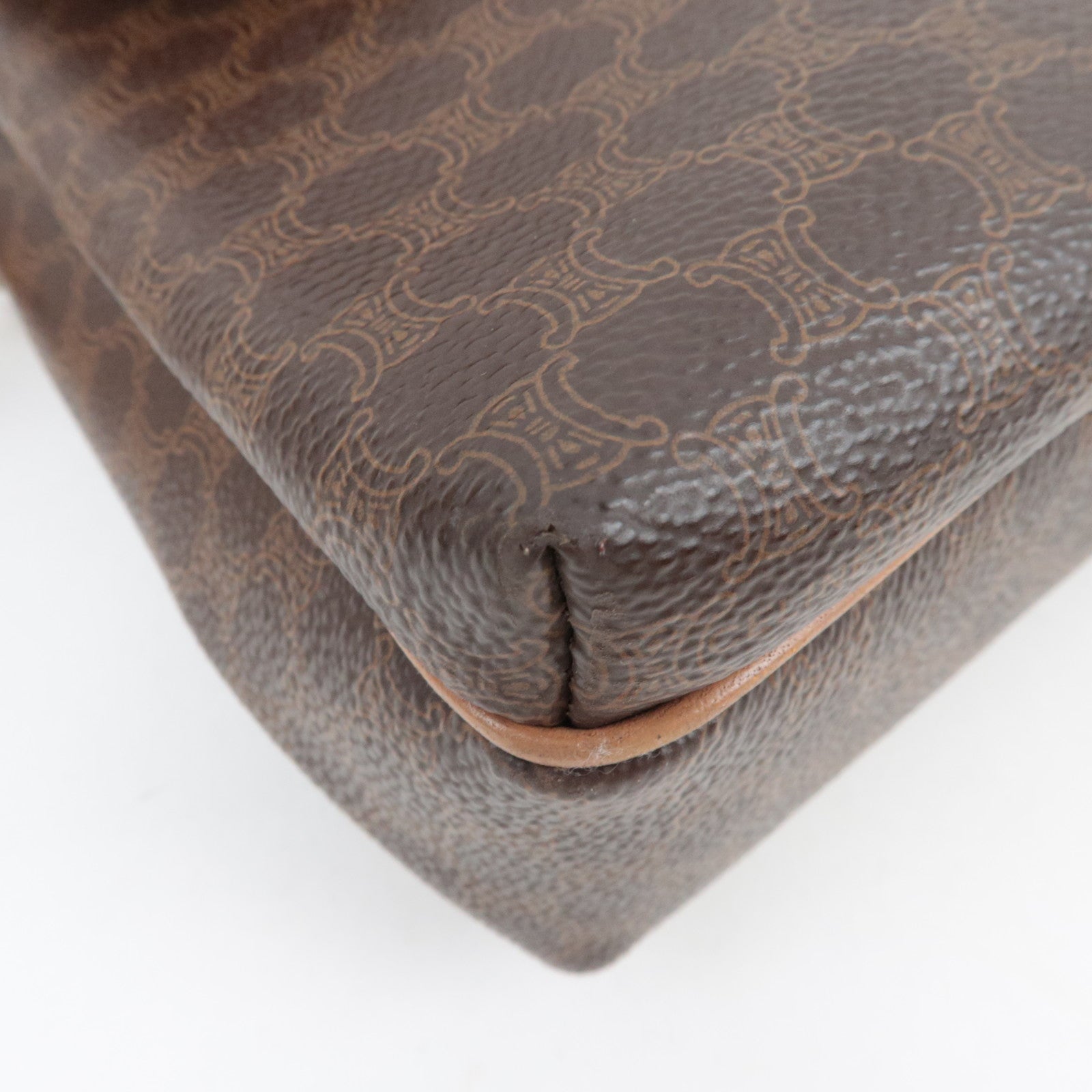 CELINE Macadam Shoulder Bag PVC Leather Brown