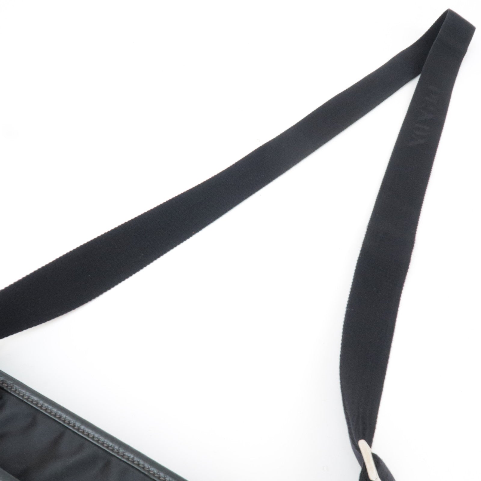 PRADA Shoulder Bag Nylon Leather Black
