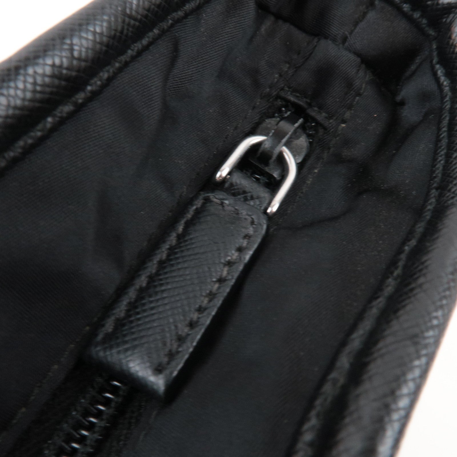PRADA Shoulder Bag Nylon Leather Black