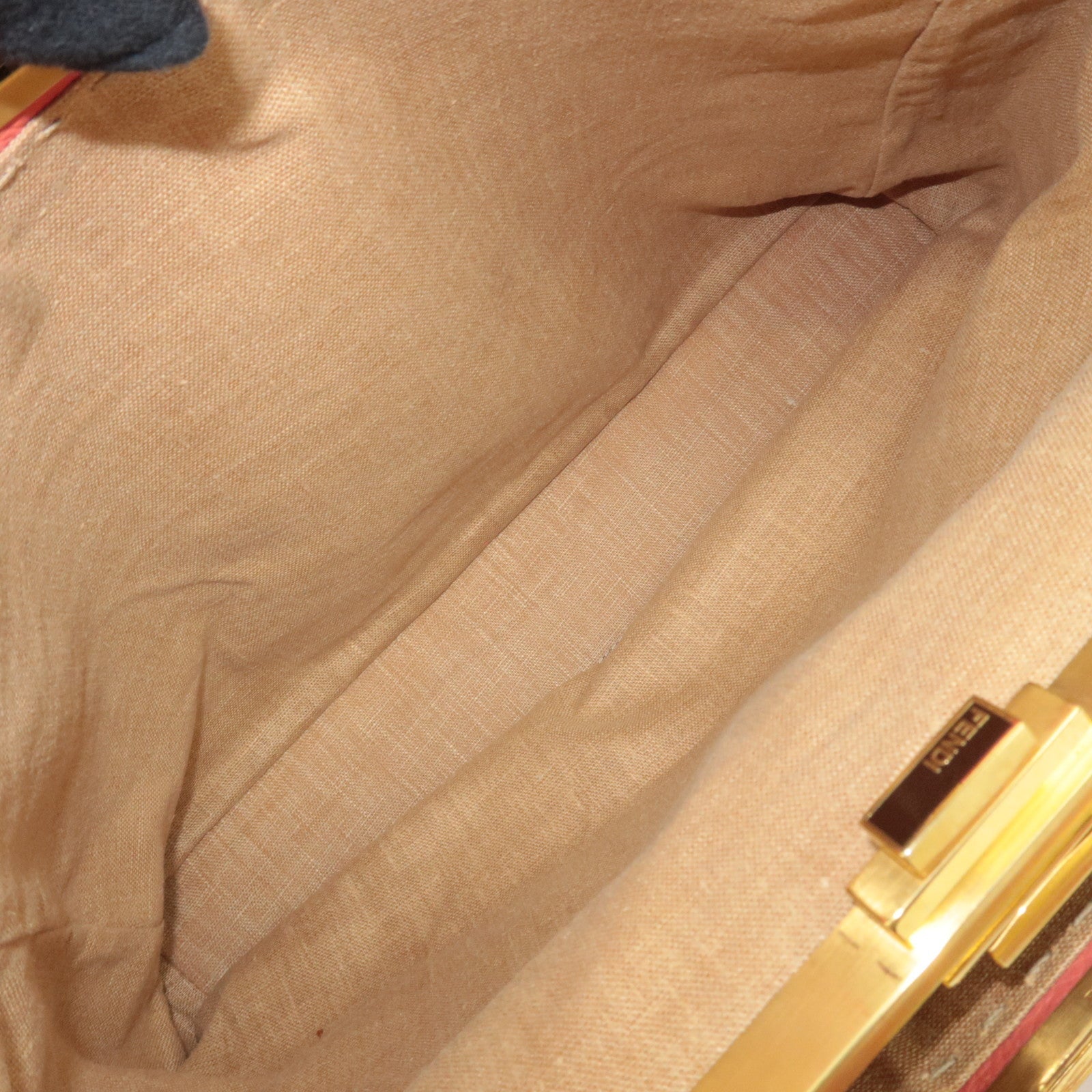 FENDI Selleria Peekaboo Large 2Way Shoulder Bag Leather Pink Gold HDW 8BN210 *Strap