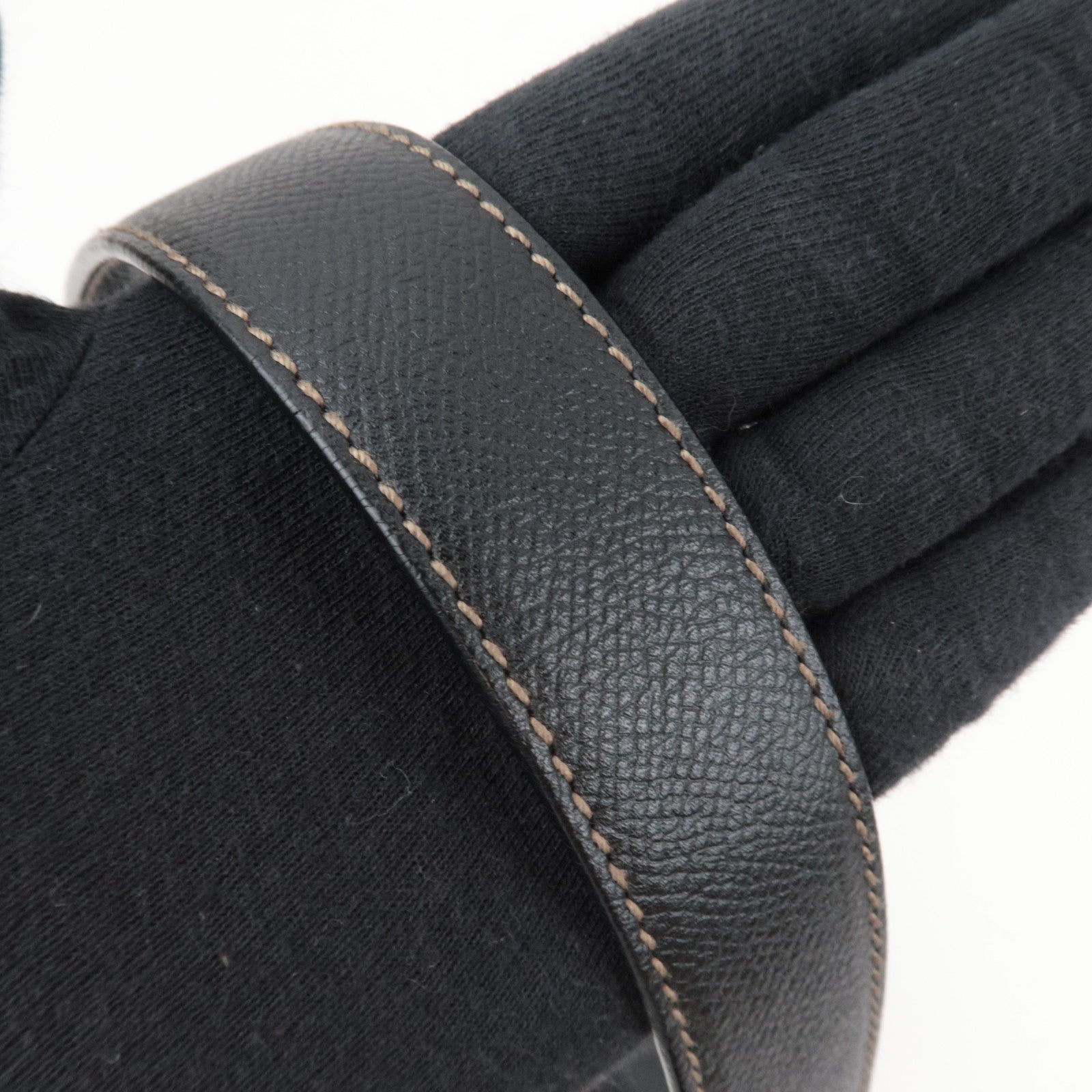 Ferragamo Gancini Shoulder Bag Leather Black Silver HDW