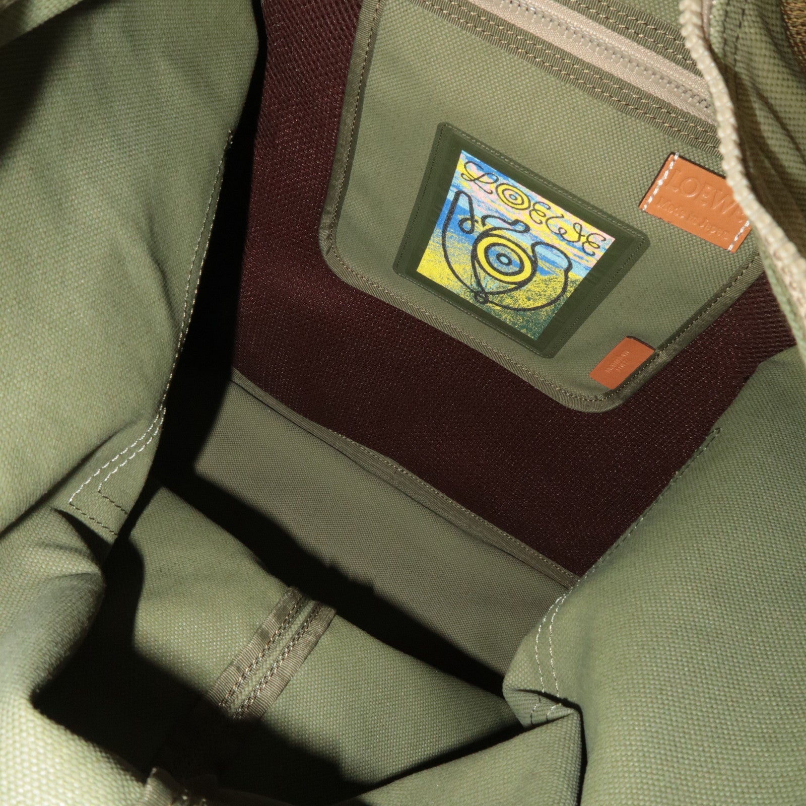 LOEWE Anagram Convertible Backpack Canvas Khaki