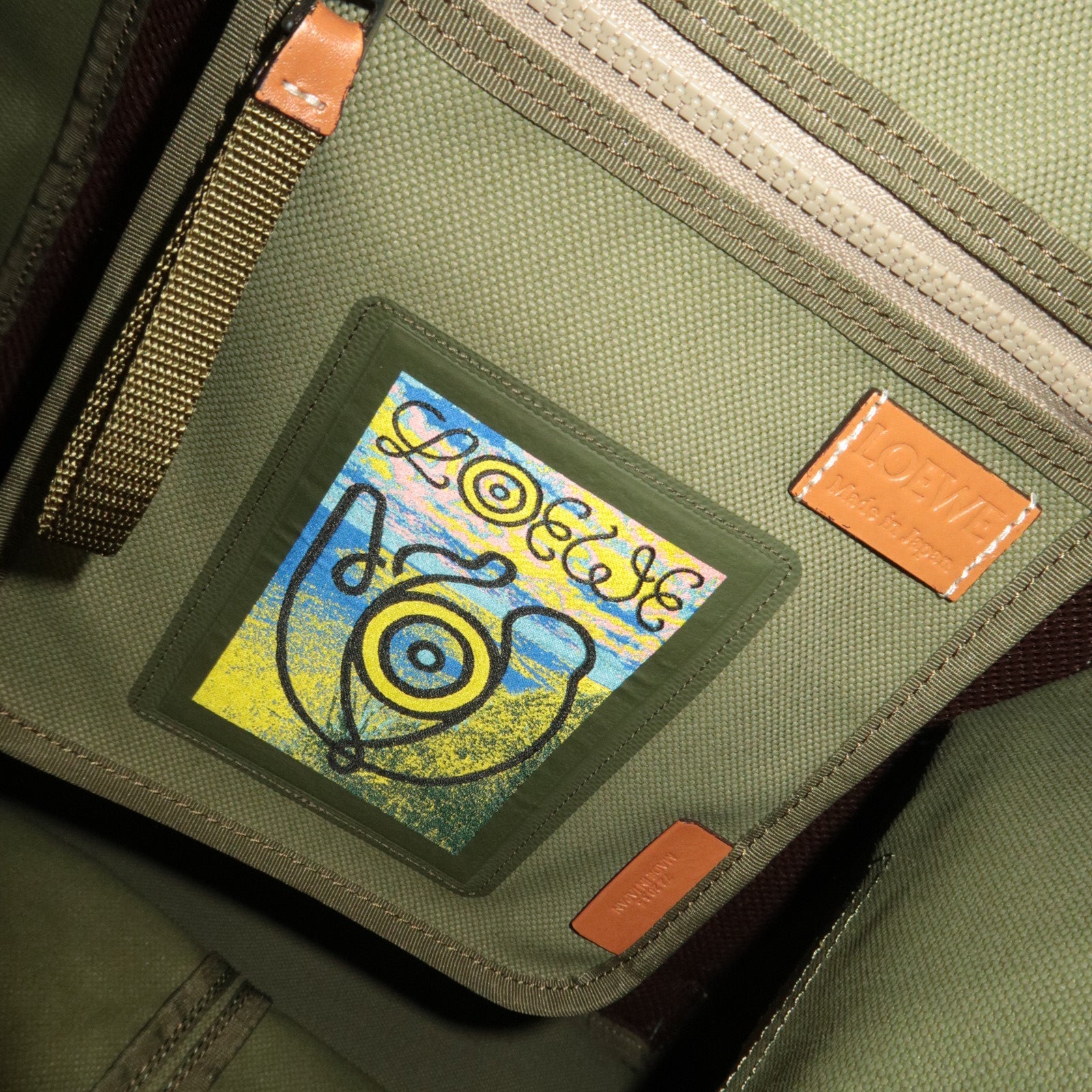 LOEWE Anagram Convertible Backpack Canvas Khaki