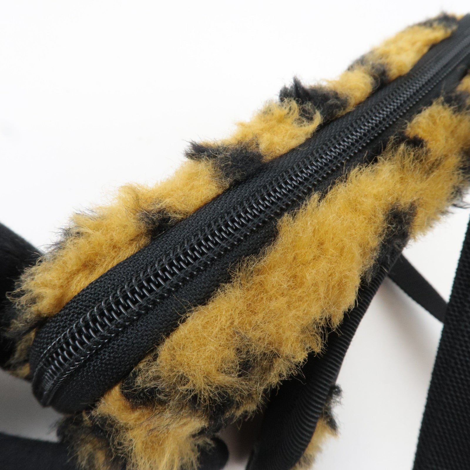 BALENCIAGA Explorer Leopard Shoulder Bag Fur Nylon 593329