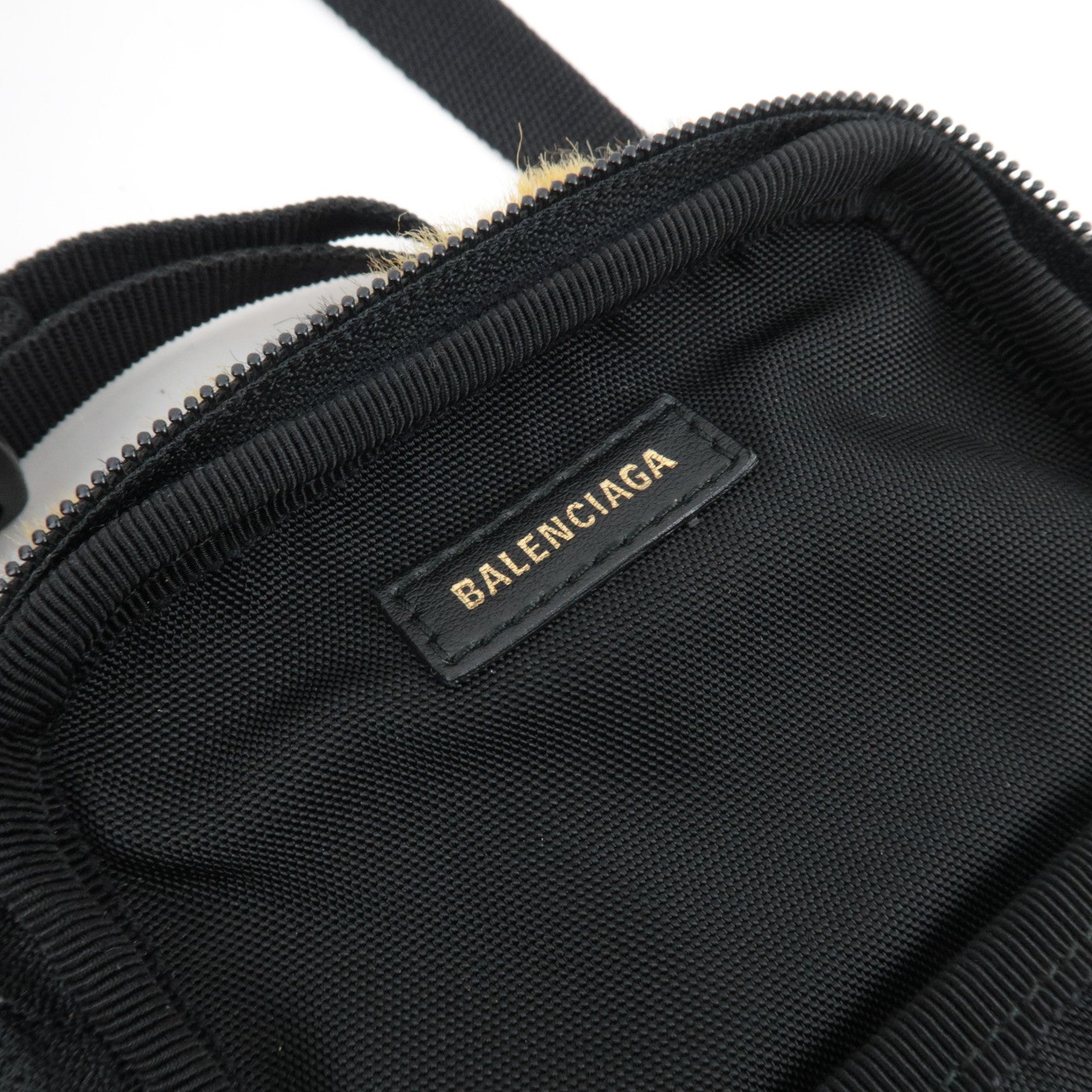 BALENCIAGA Explorer Leopard Shoulder Bag Fur Nylon 593329