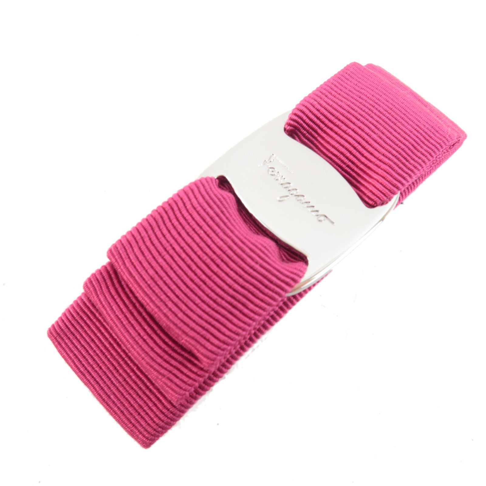 Ferragamo Vara Ribbon Barrette Hair Clip Pink *Box82074