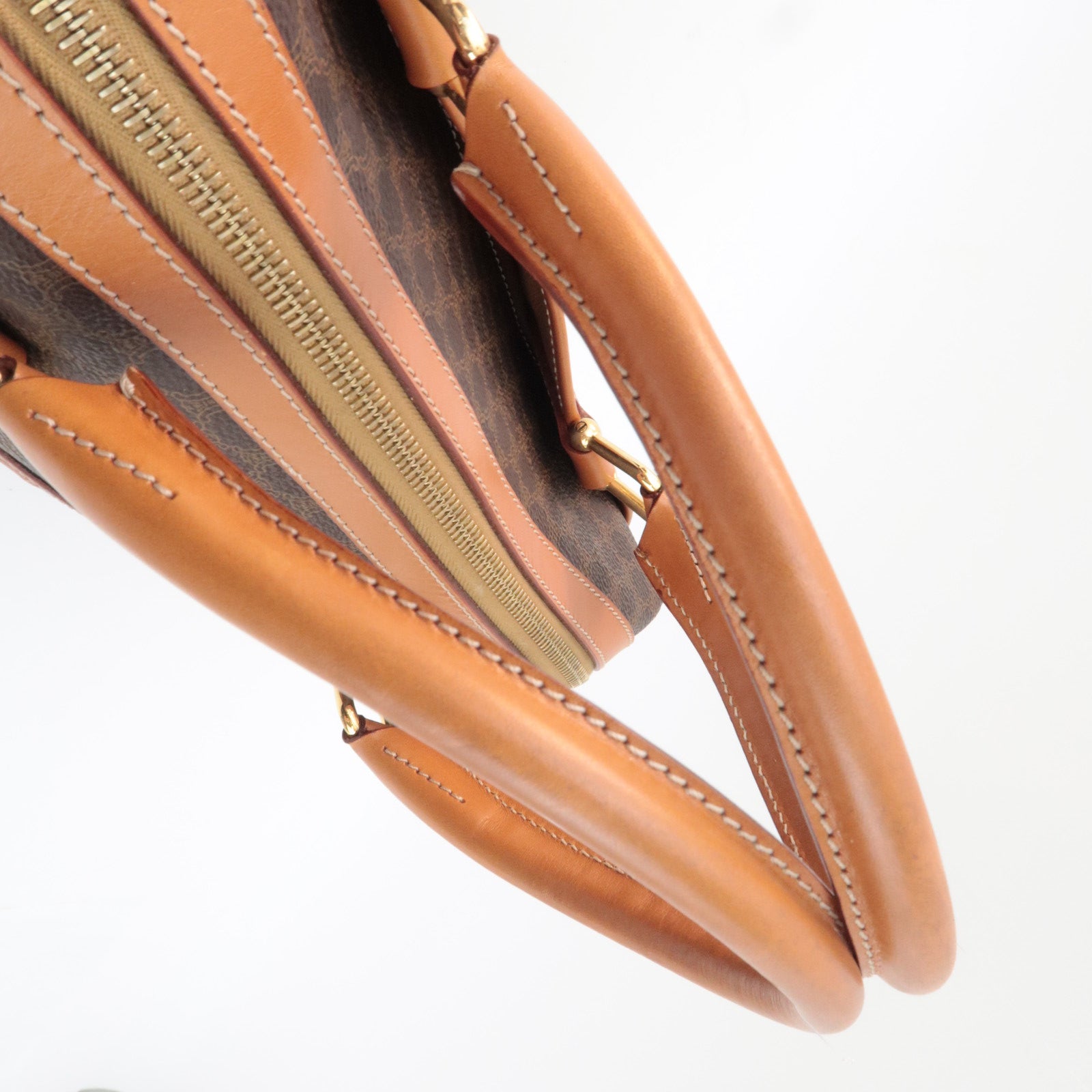 CELINE Macadam Handbag PVC Leather Brown