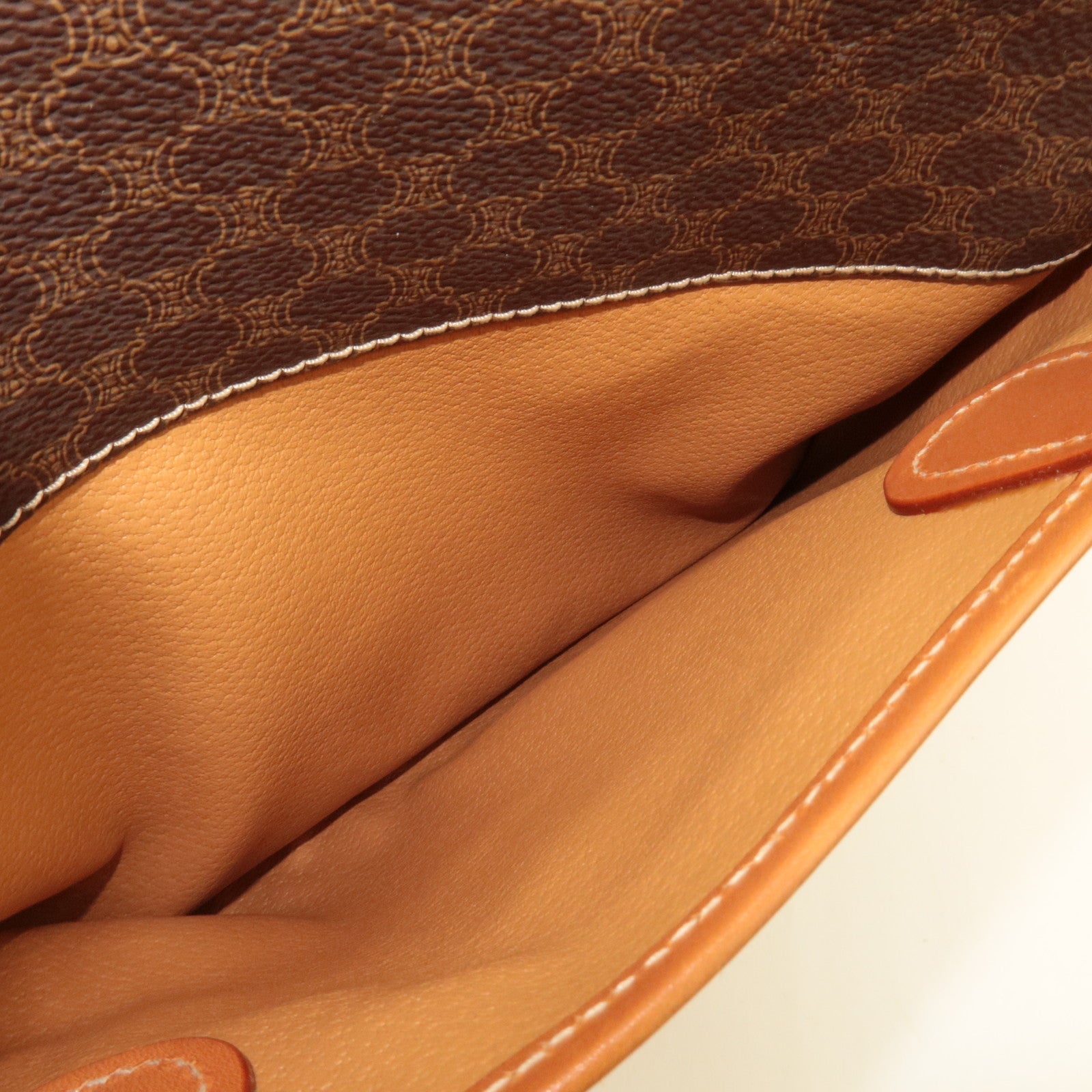 CELINE Macadam Handbag PVC Leather Brown