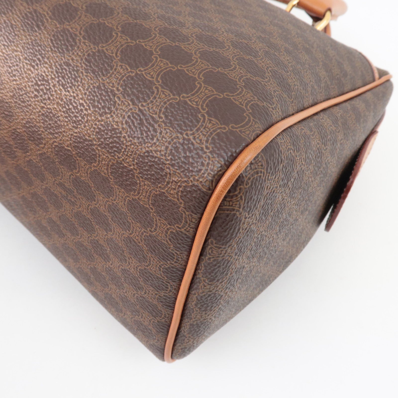 CELINE Macadam Handbag PVC Leather Brown