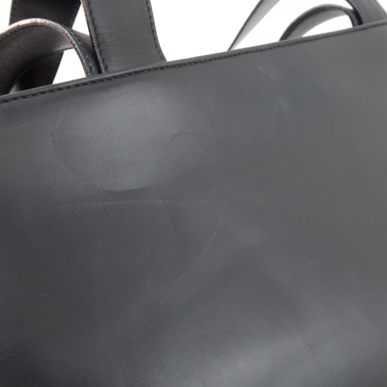 Ferragamo Gancini Tote Bag Leather Black Silver HDW