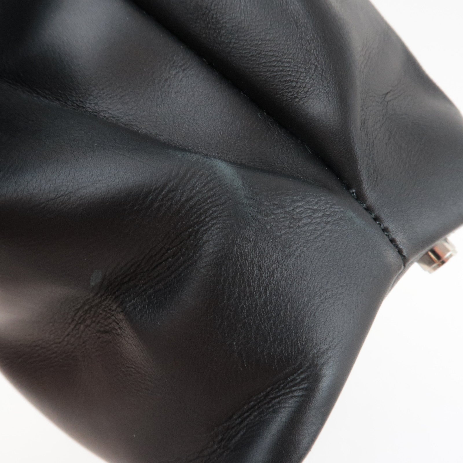 Ferragamo Gancini Tote Bag Leather Black Silver HDW