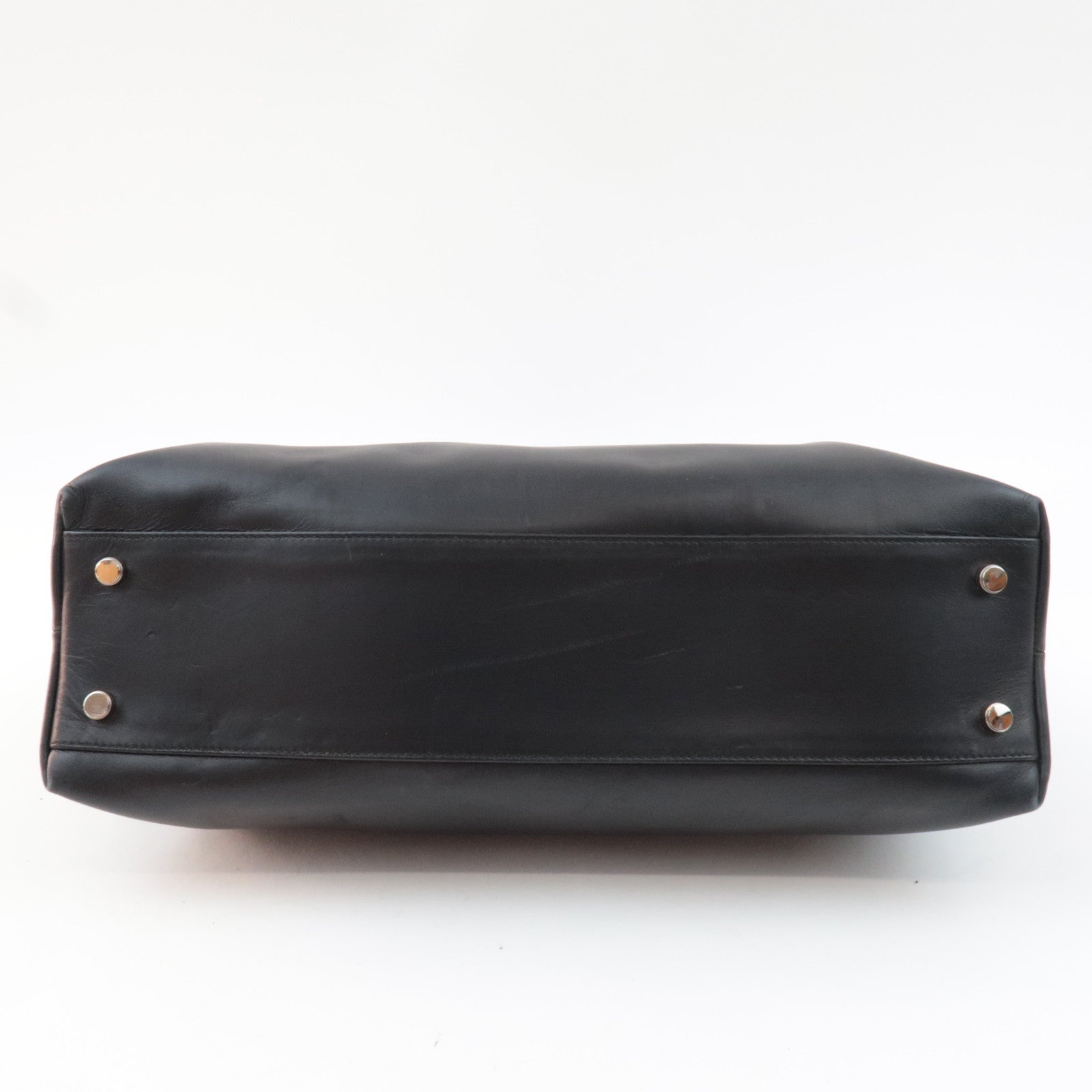 Ferragamo Gancini Tote Bag Leather Black Silver HDW