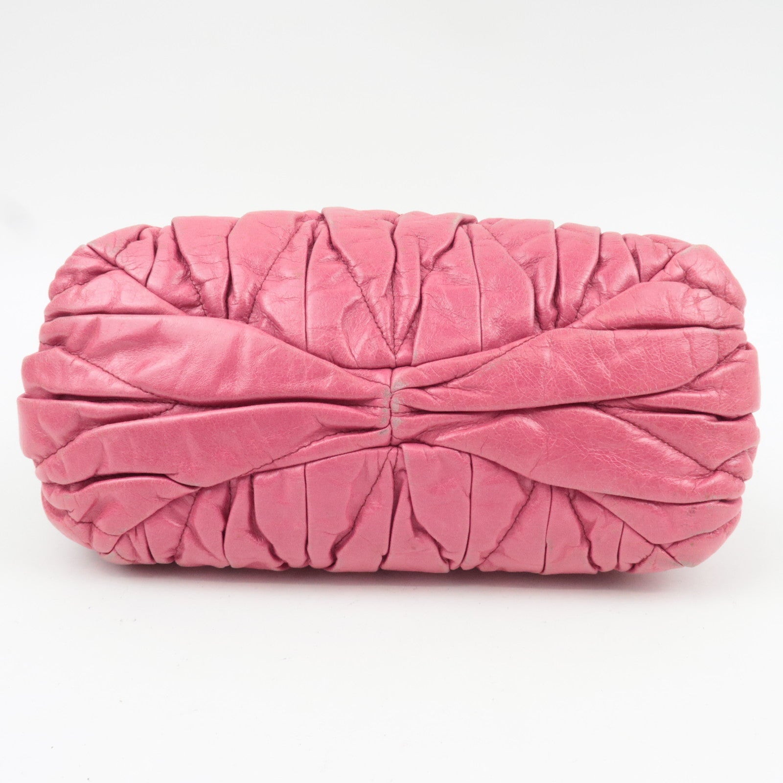 MIU MIU Matelasse 2Way Handbag Leather Pink *Strap, clochette, key