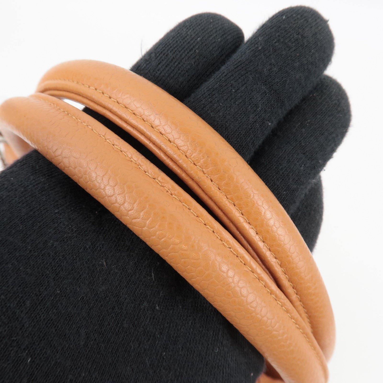 CHANEL Matelasse Medallion Tote Caviarskin Orange Silver HDW A01804 5571867 *G card