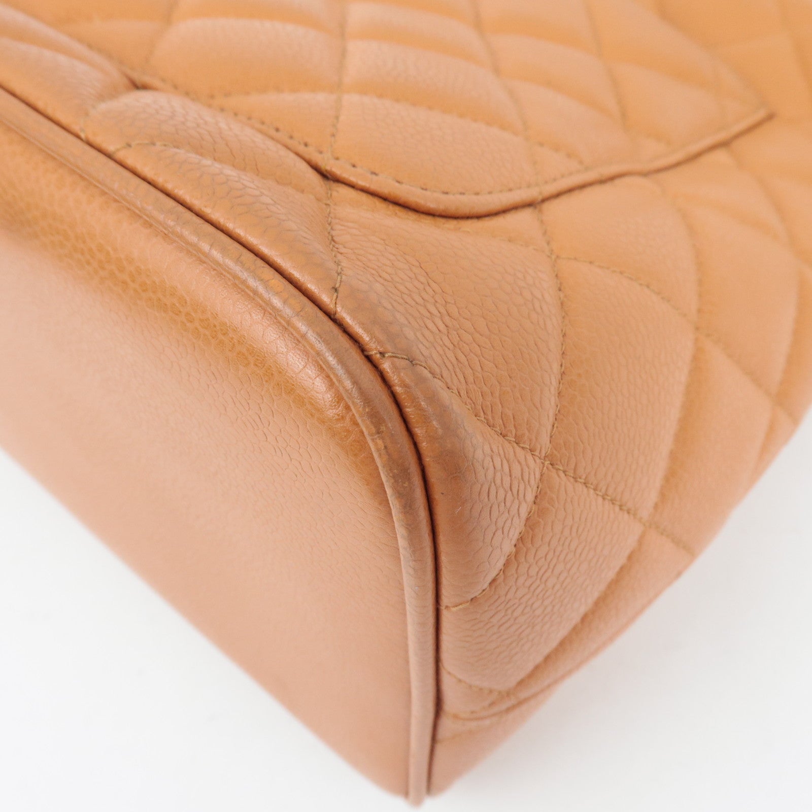 CHANEL Matelasse Medallion Tote Caviarskin Orange Silver HDW A01804 5571867 *G card