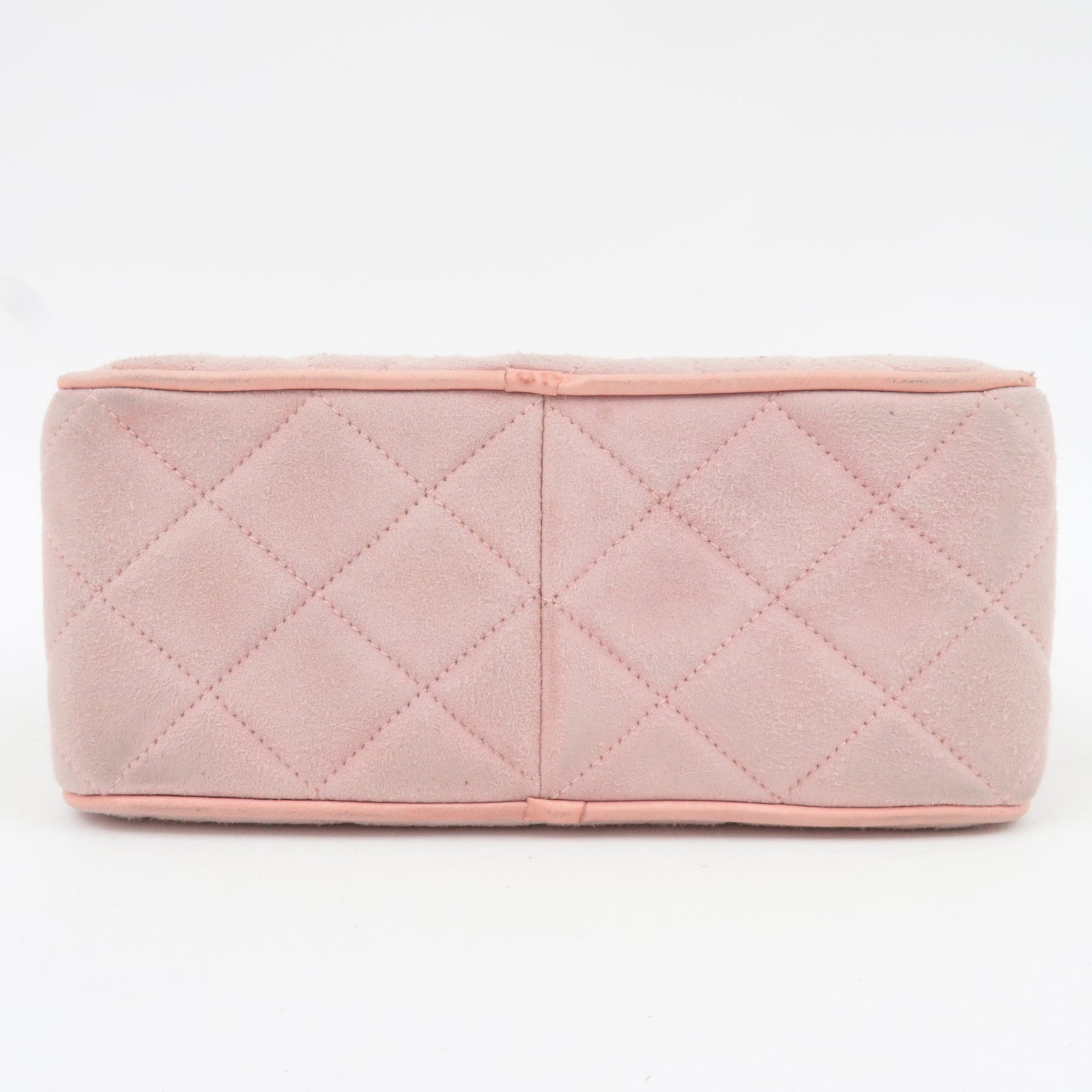 CHANEL Matelasse Fringe Chain Shoulder Bag Suede Pink Gold HDW