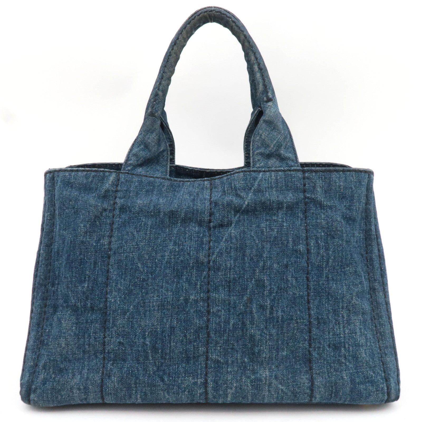 PRADA Canapa Tote Bag Denim Navy B1877B *G card