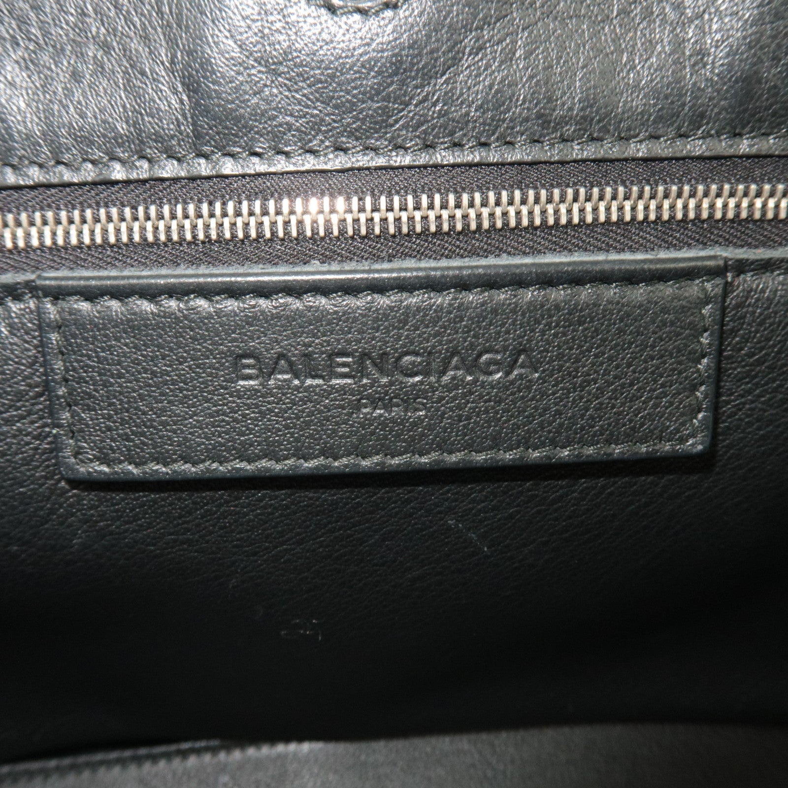 BALENCIAGA Paper A6 Zip-Around 2Way Bag Leather Black Neon Yellow 370926 *Strap