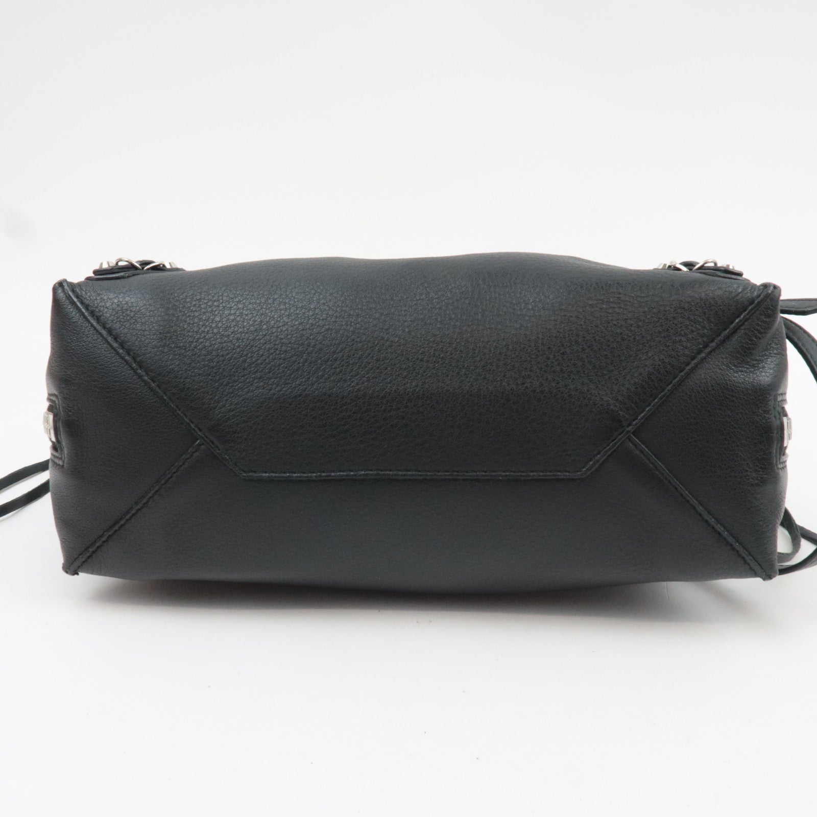 BALENCIAGA Paper A6 Zip-Around 2Way Bag Leather Black Neon Yellow 370926 *Strap