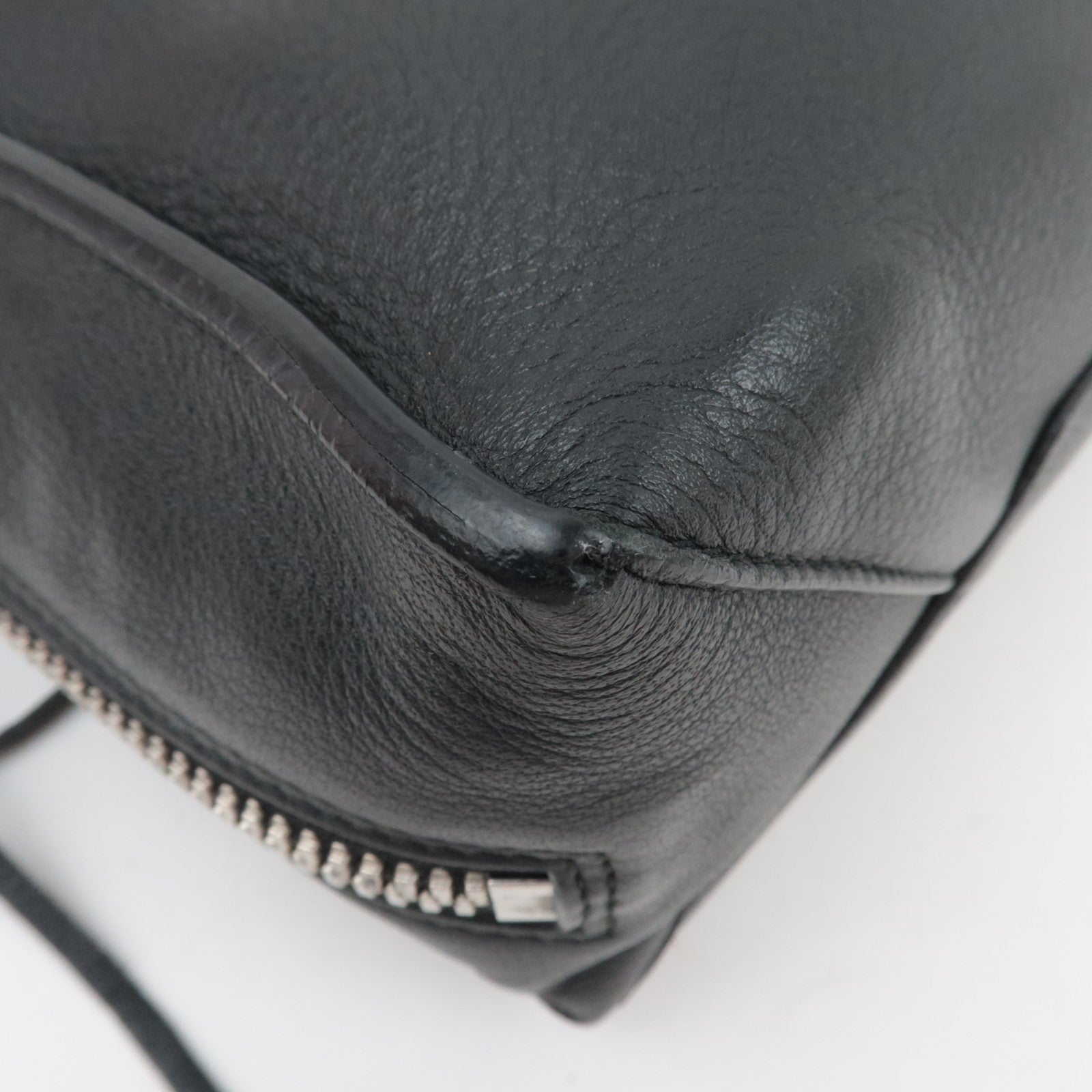 BALENCIAGA Paper A6 Zip-Around 2Way Bag Leather Black Neon Yellow 370926 *Strap