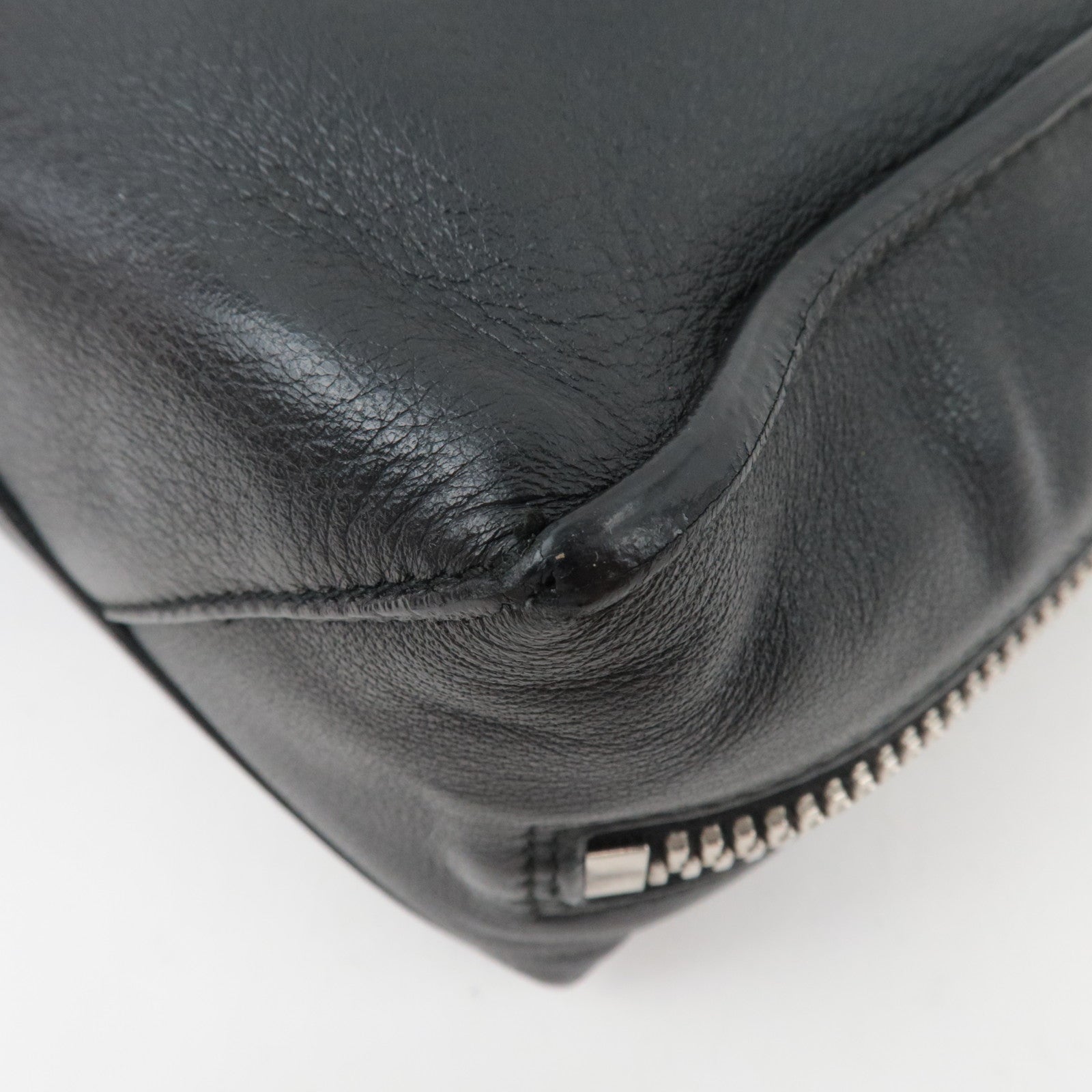 BALENCIAGA Paper A6 Zip-Around 2Way Bag Leather Black Neon Yellow 370926 *Strap