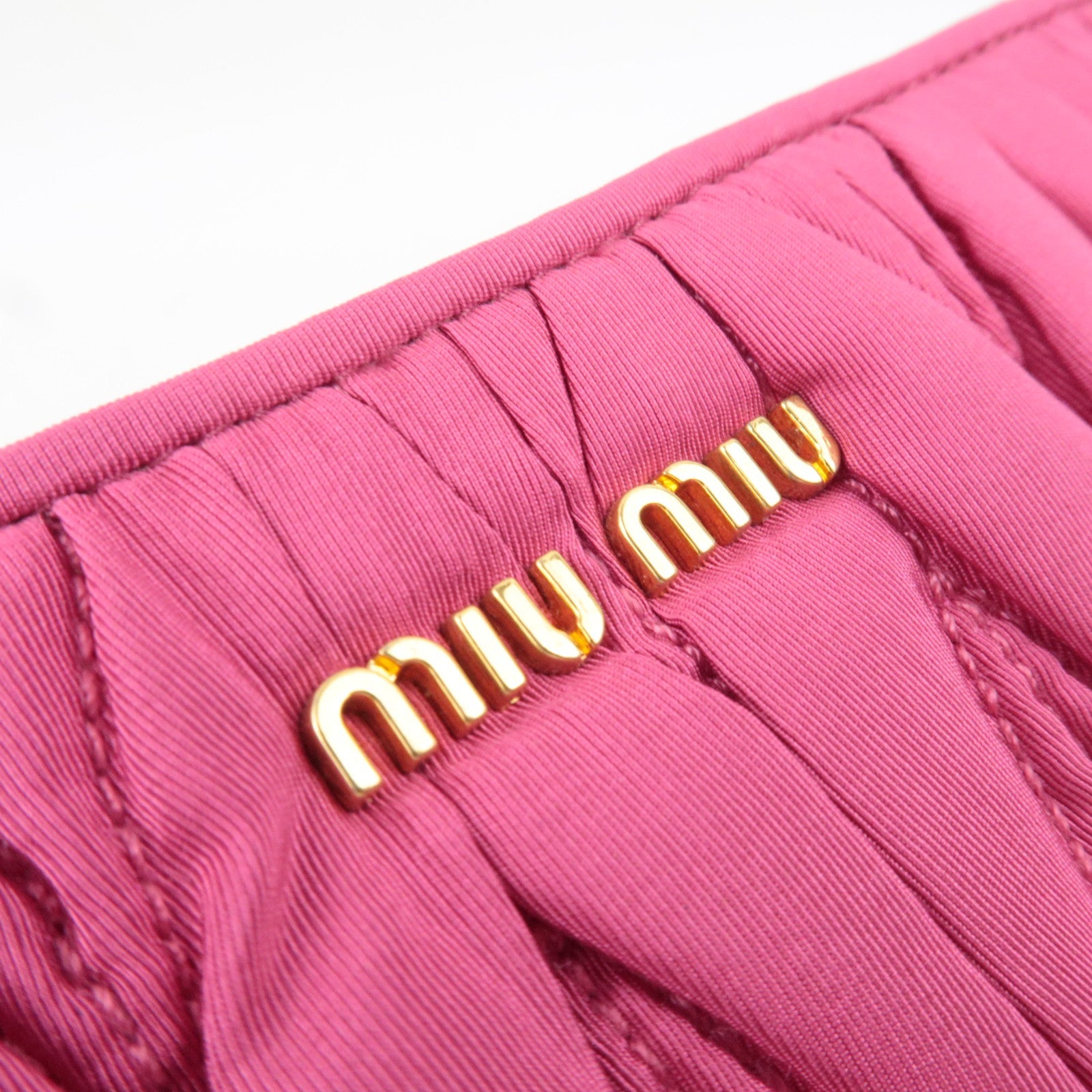 MIU MIU Matelasse Pouch Nylon Pink