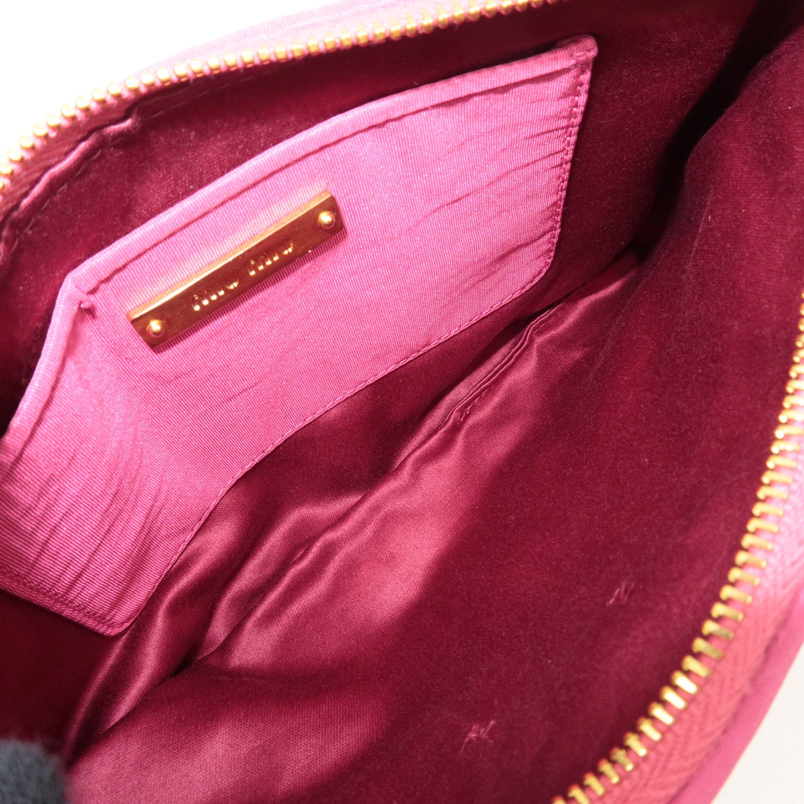 MIU MIU Matelasse Pouch Nylon Pink