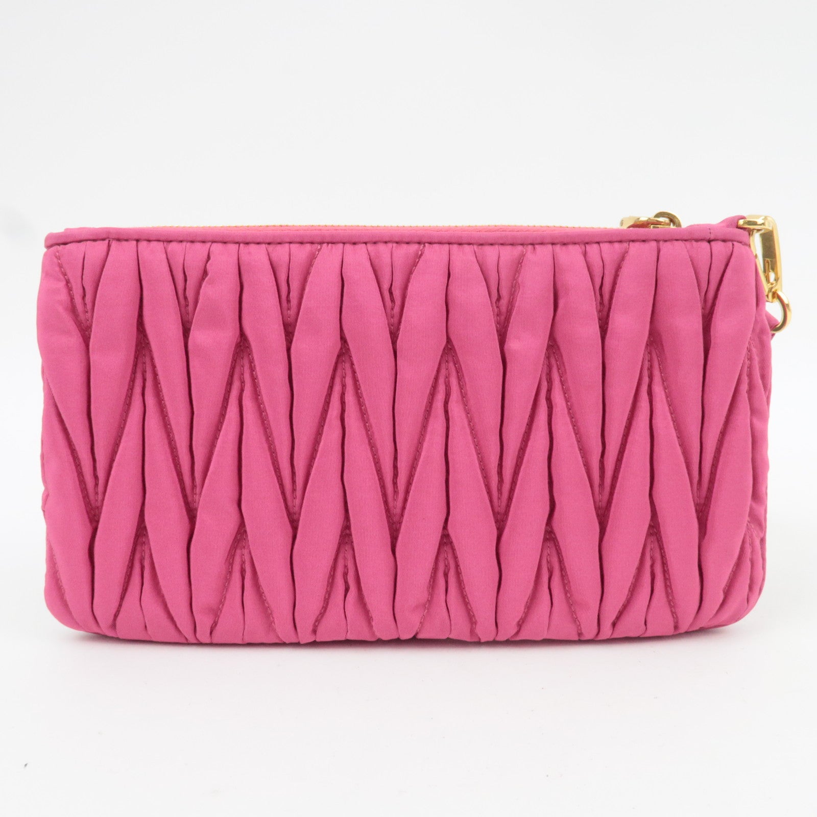 MIU MIU Matelasse Pouch Nylon Pink