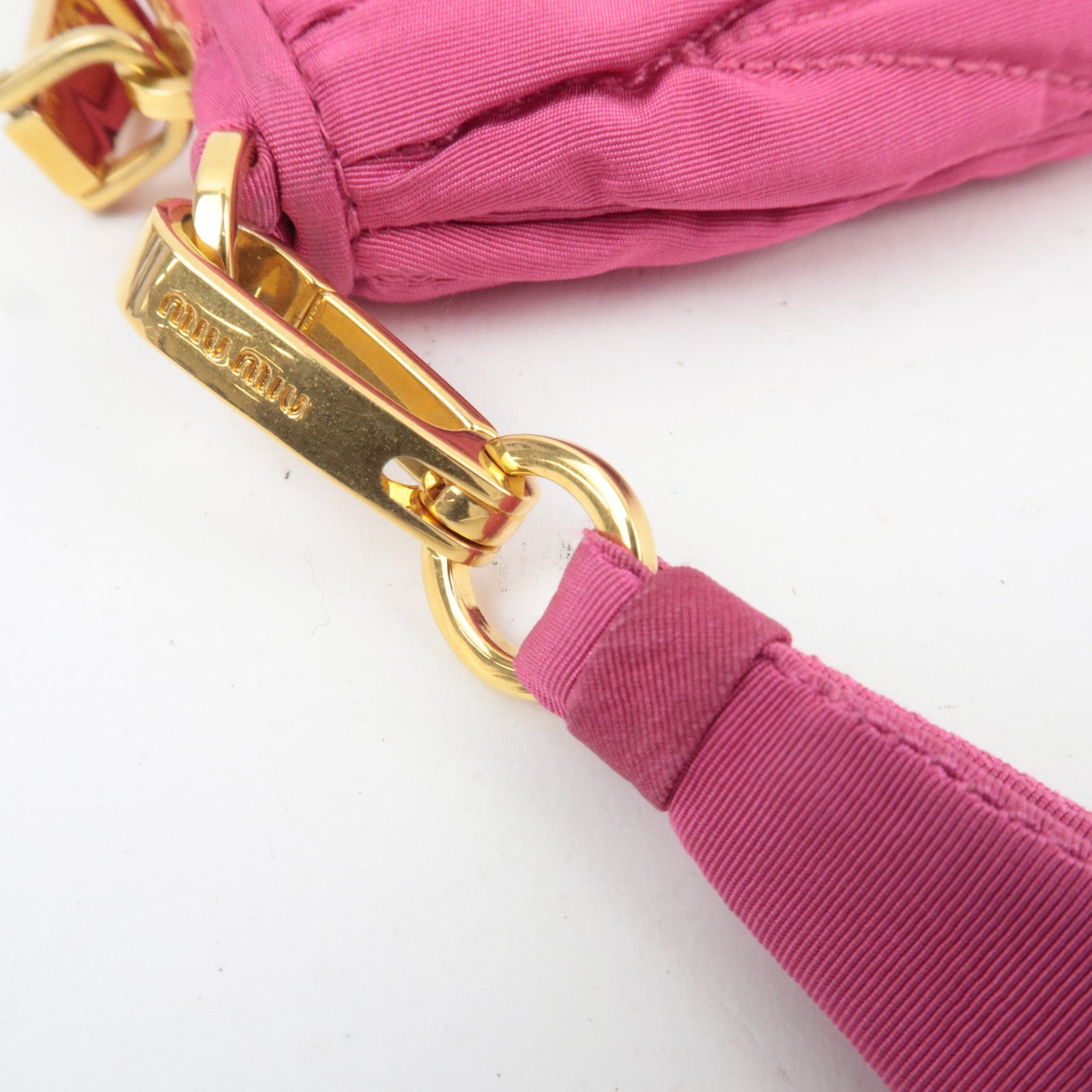 MIU MIU Matelasse Pouch Nylon Pink