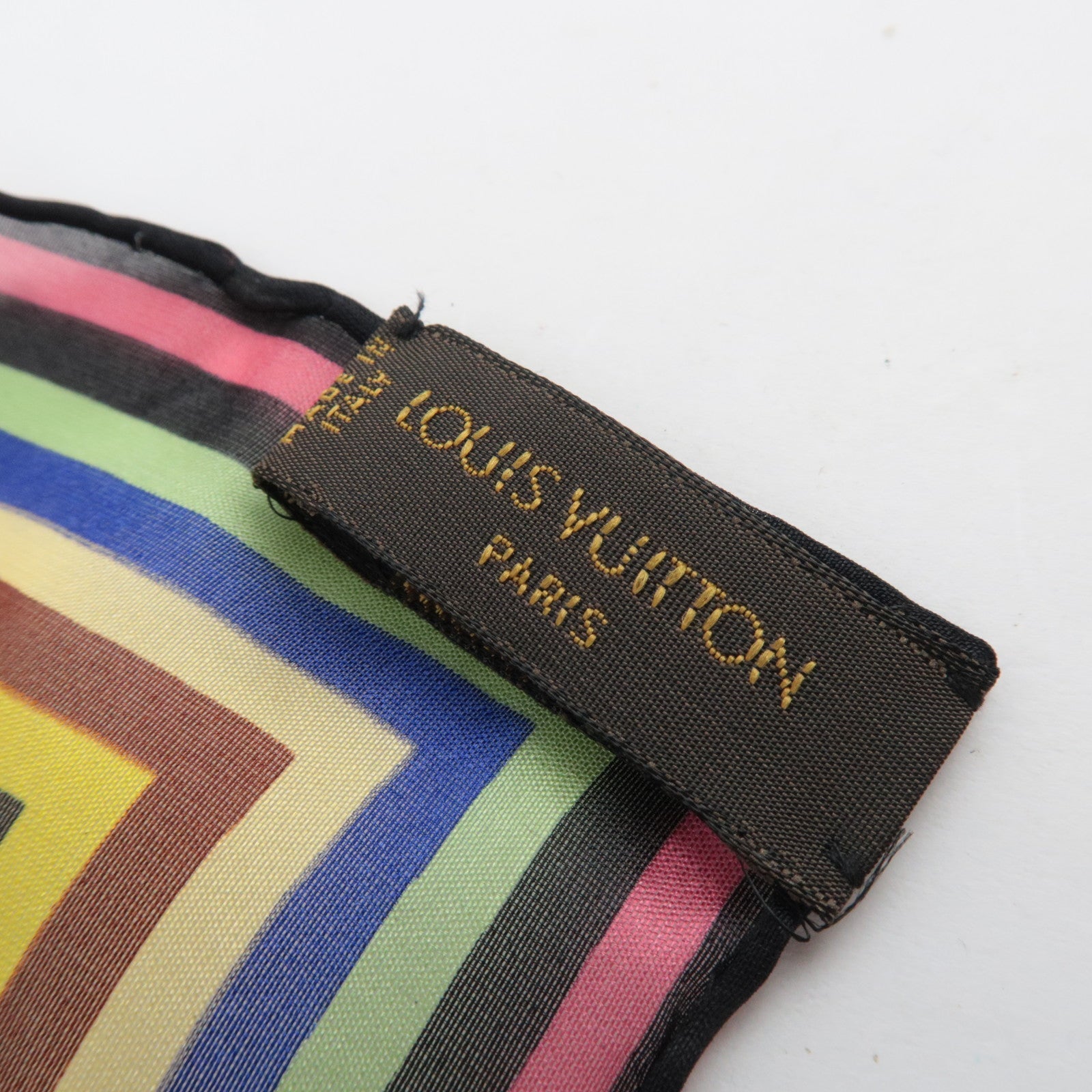 Louis Vuitton Monogram Multicolor Scarf 100% Silk Noir M71912 *Box