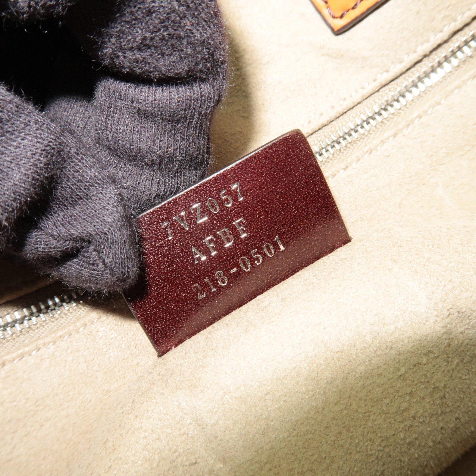 FENDI Logo Backpack Leather Brown 7VZ057