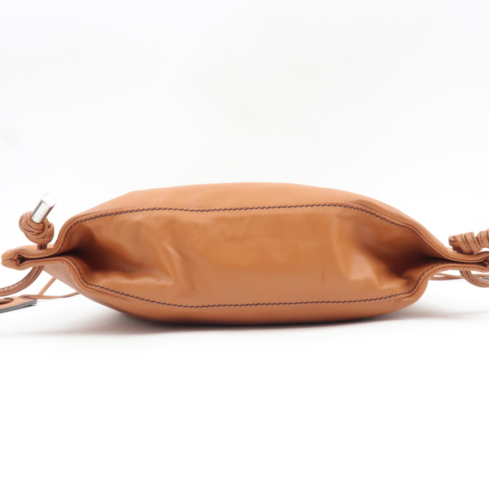 FENDI Logo Backpack Leather Brown 7VZ057