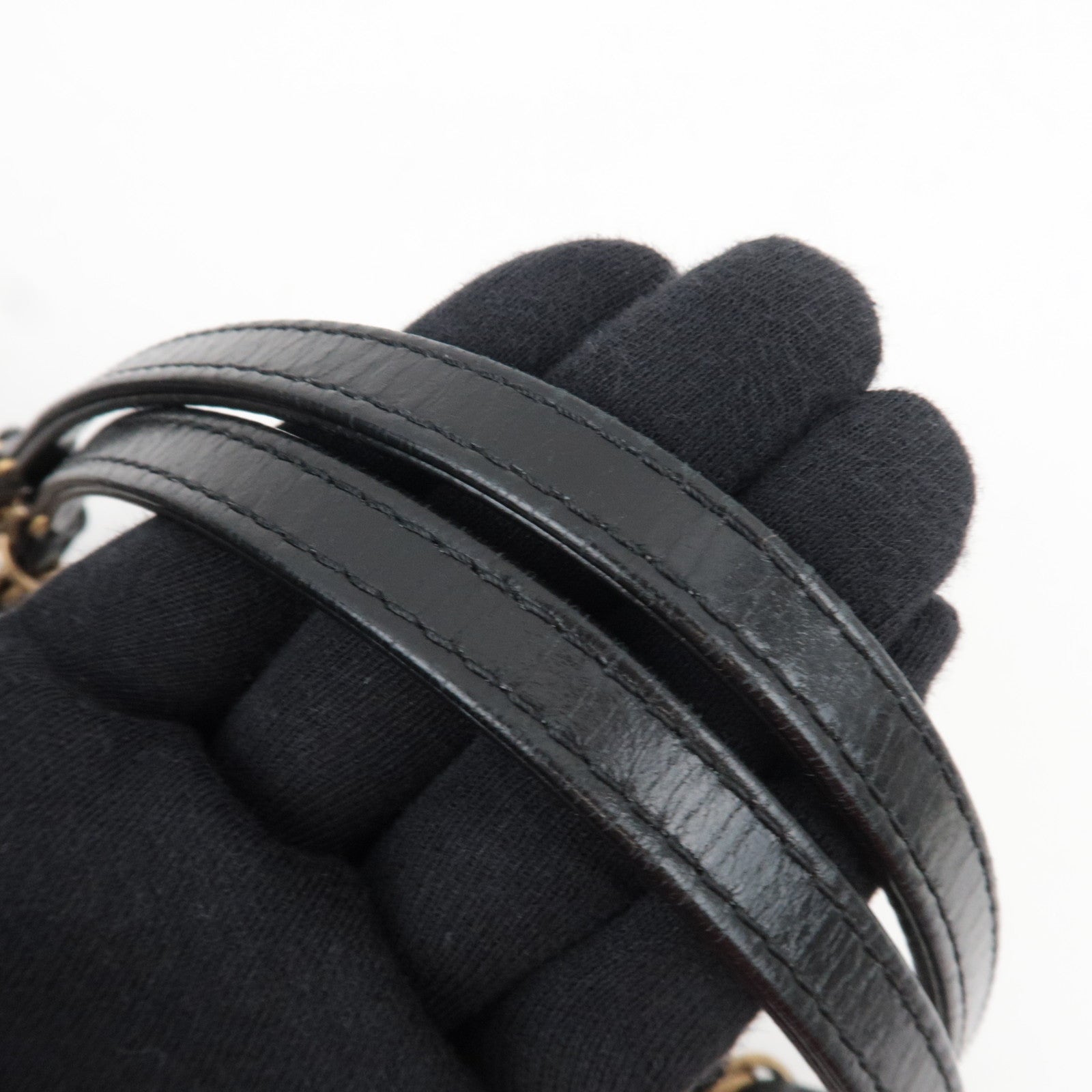 CHANEL Matelasse Chain Tote Bag Leather Black Gold HDW 20449651