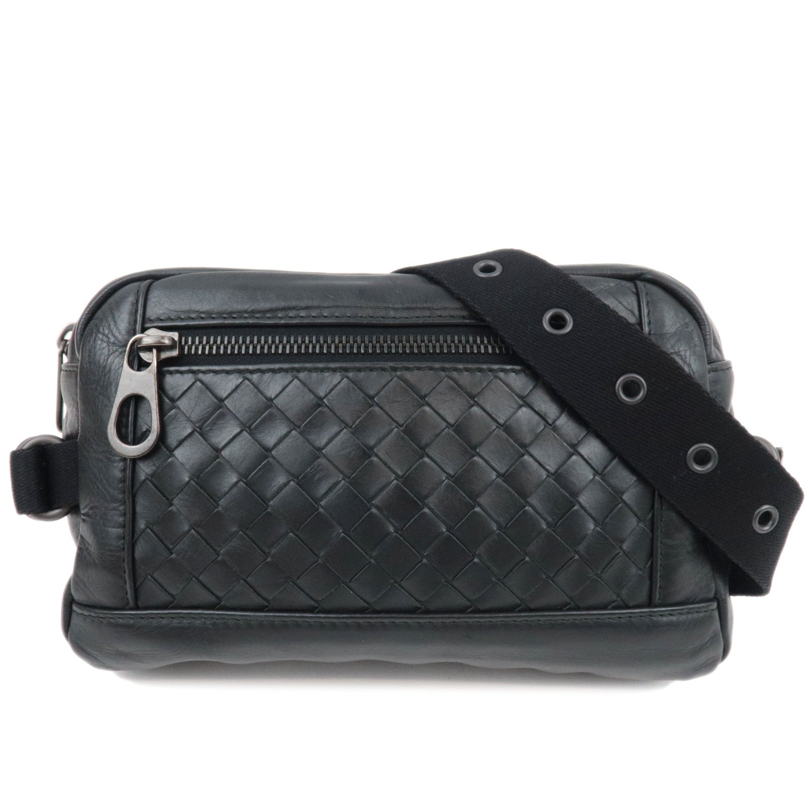 BOTTEGA VENETA Intrecciato Body Bag Leather Black82169