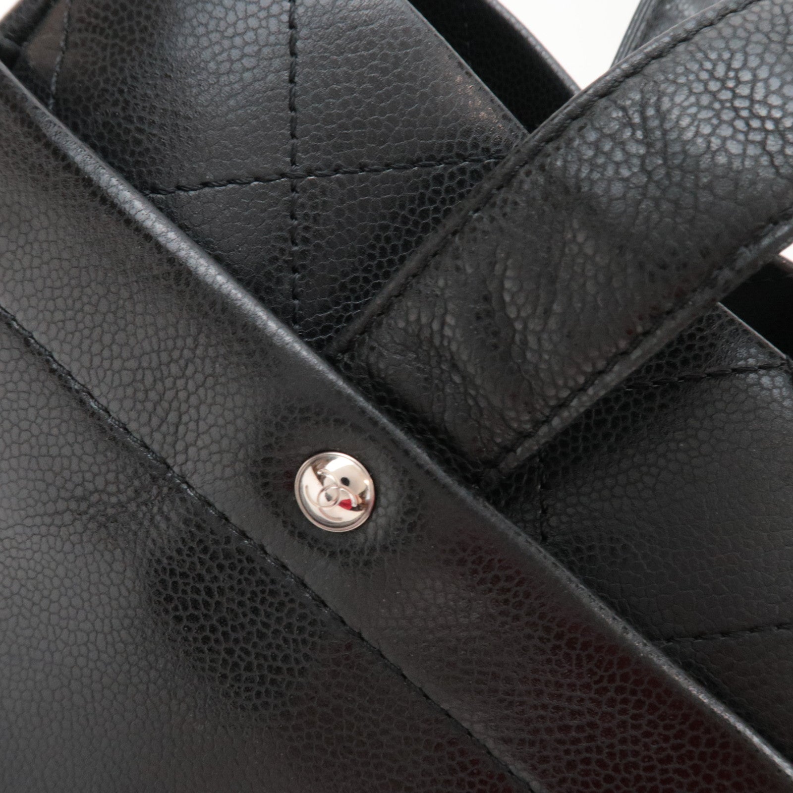 CHANEL Big Coco Mark Tote Bag Caviarskin Black 12959435 *G card, Dust bag, Pouch