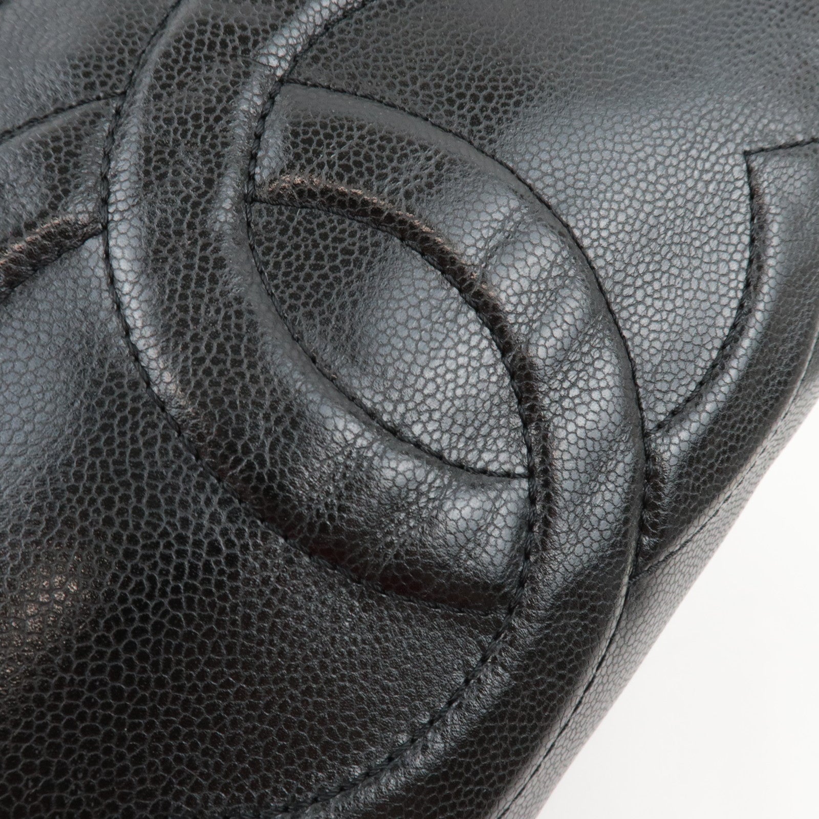 CHANEL Big Coco Mark Tote Bag Caviarskin Black 12959435 *G card, Dust bag, Pouch