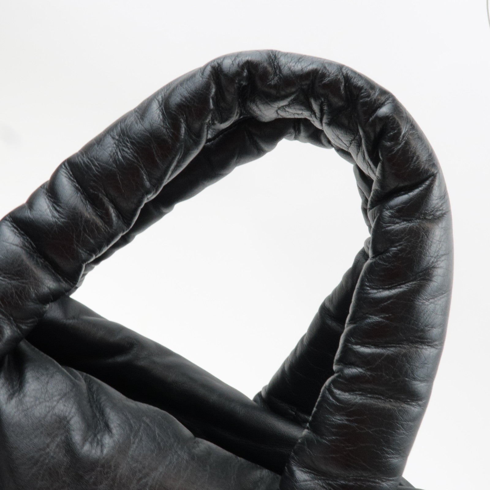 CHANEL Coco Cocoon Tote Bag Leather Black Silver HDW 14052139