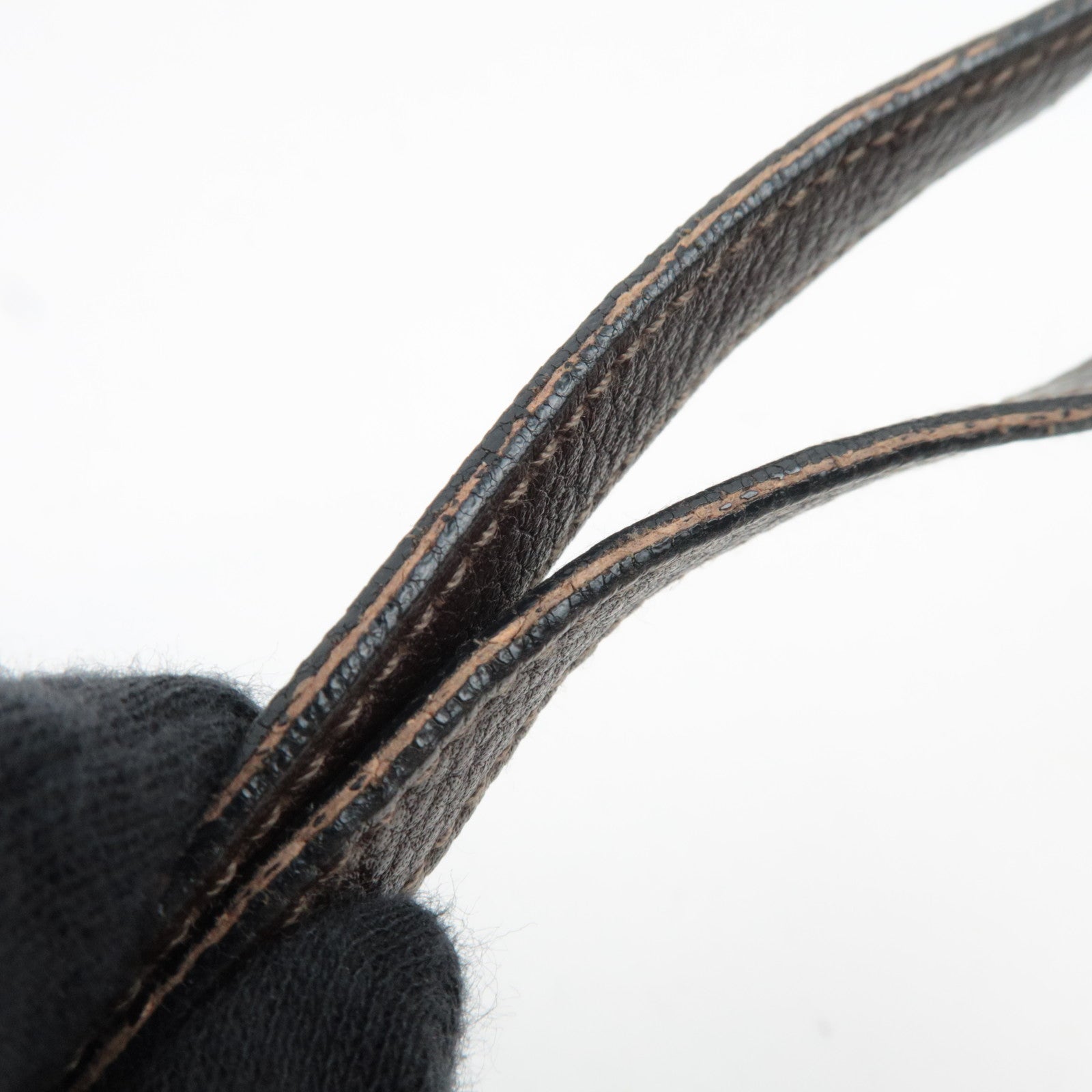 Ferragamo Gancini 2Way Handbag Leather Brown *Strap