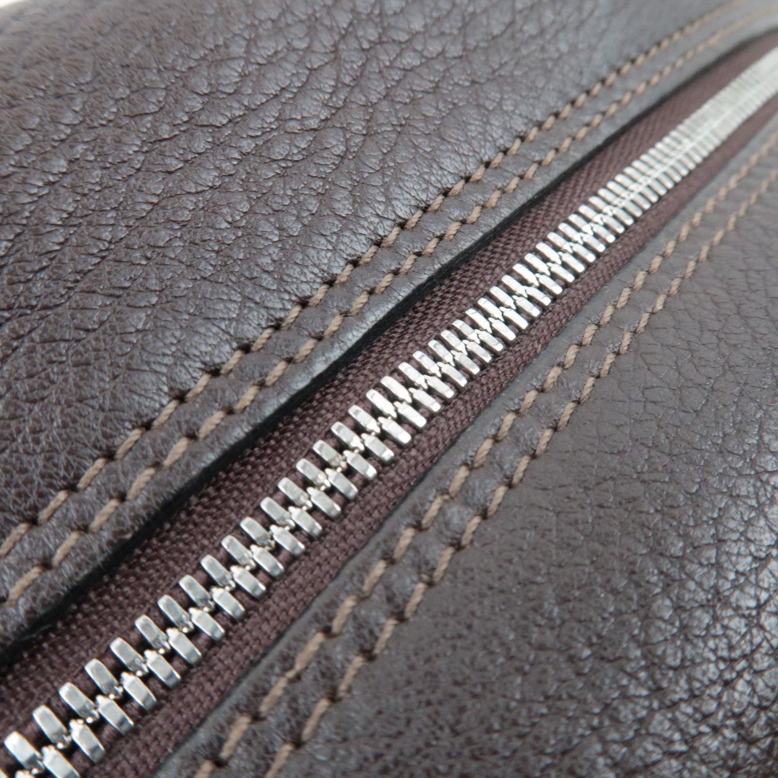 Ferragamo Gancini 2Way Handbag Leather Brown *Strap