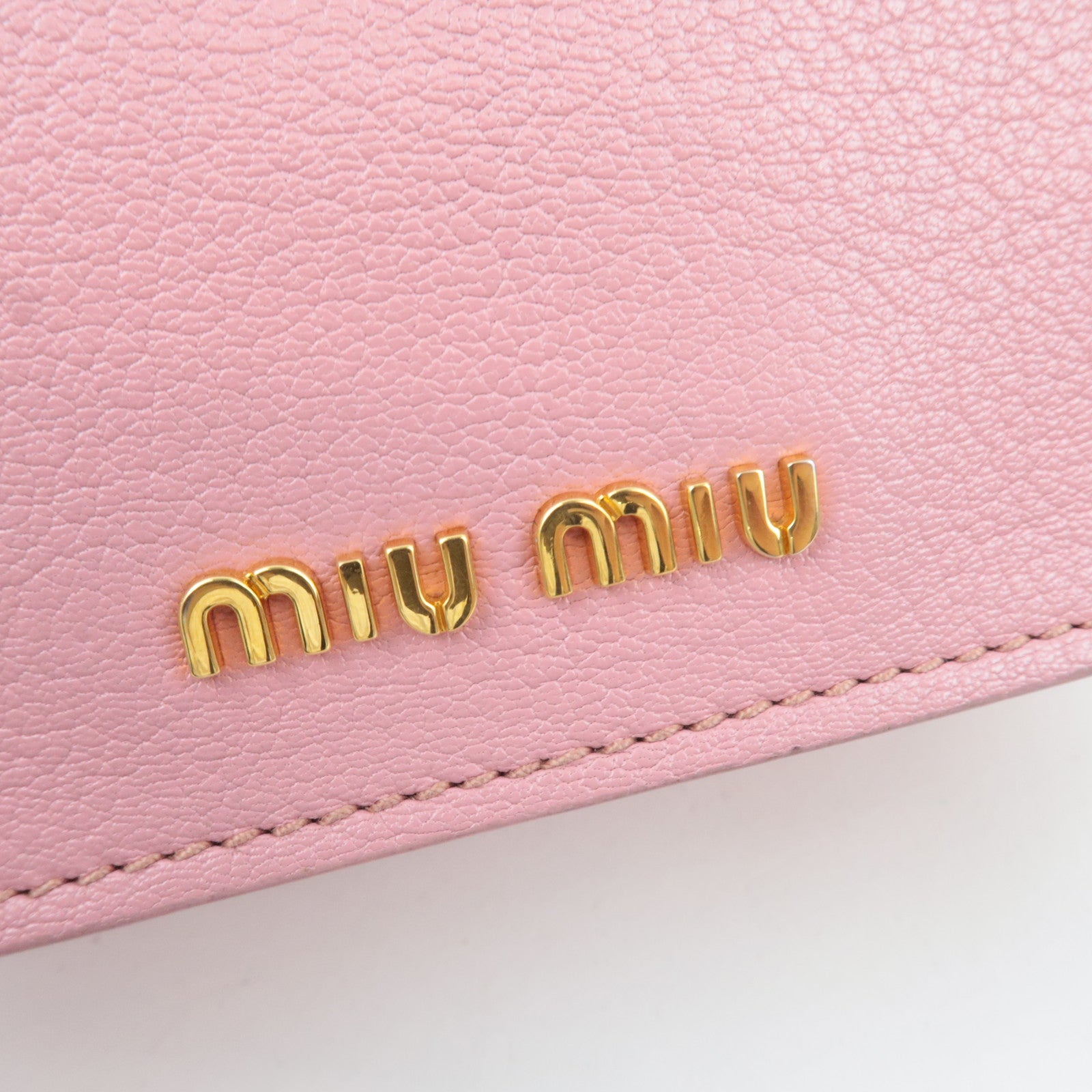 MIU MIU Madras 2Way Handbag Leather Pink