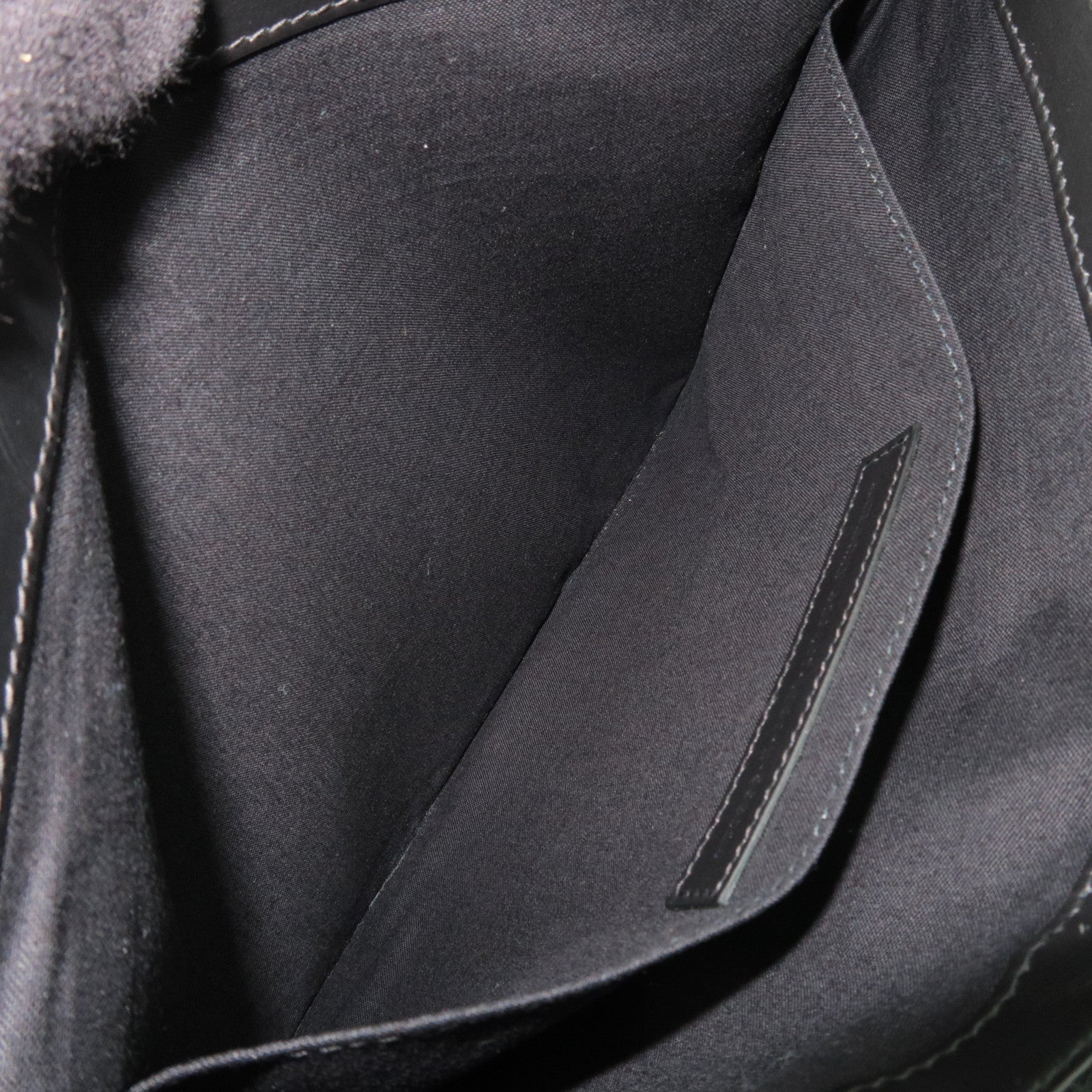 BALENCIAGA Navy Clutch Bag Canvas Leather Ivory Black 420407